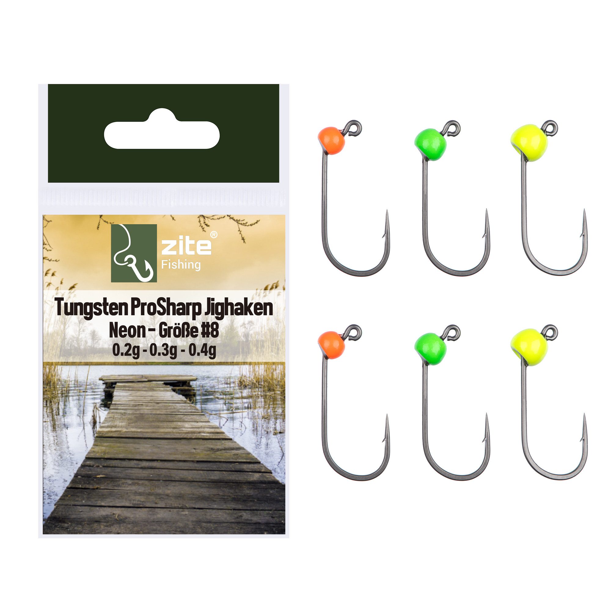 Forellenhaken Tungsten Pro Sharp Jighaken - Forellenhaken mit Tungstenperle UV-aktiv