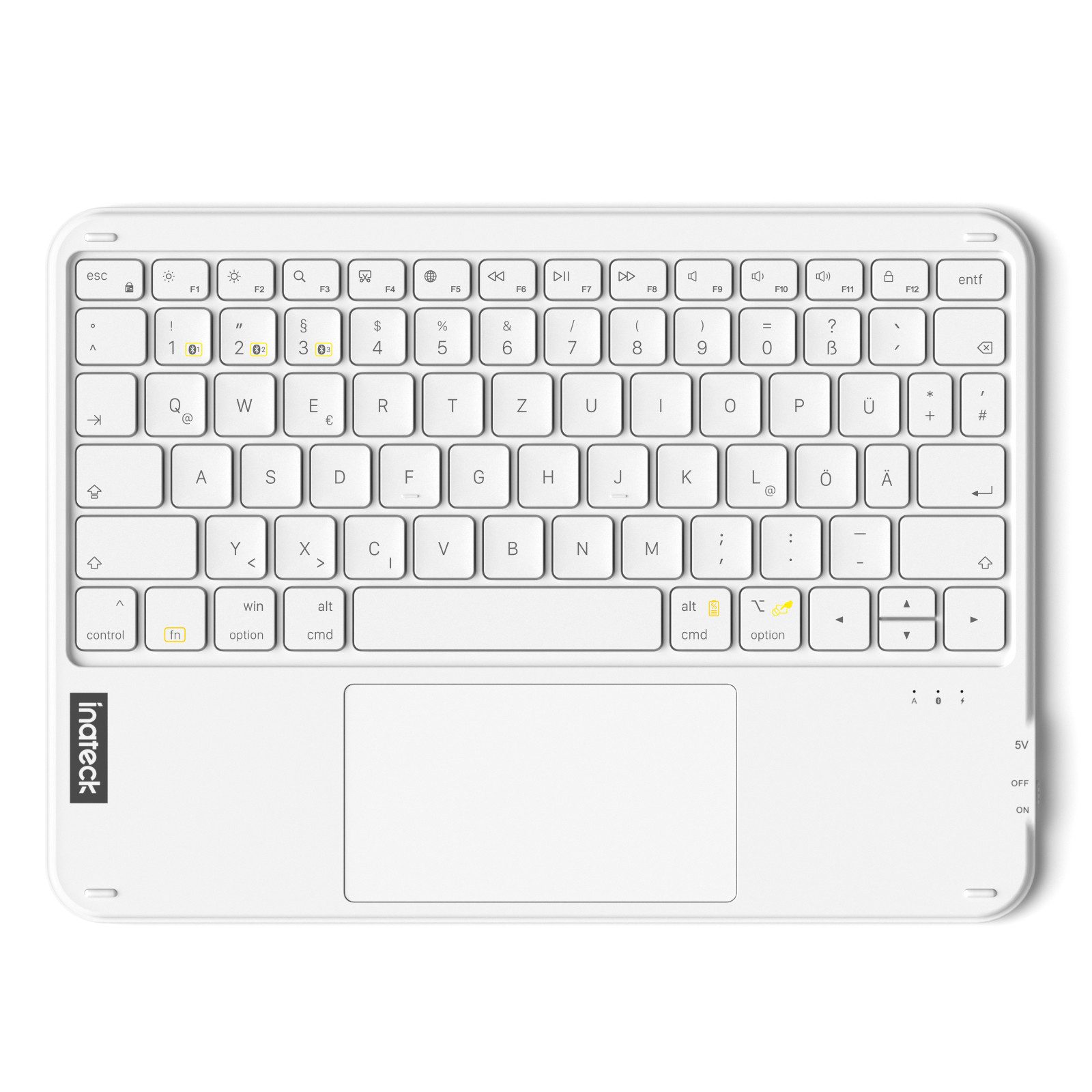 Inateck Ultraleichte für iPad/Tablet/Windows/Laptop/PC Tablet Tastatur mit Touchpad (Kabellose)
