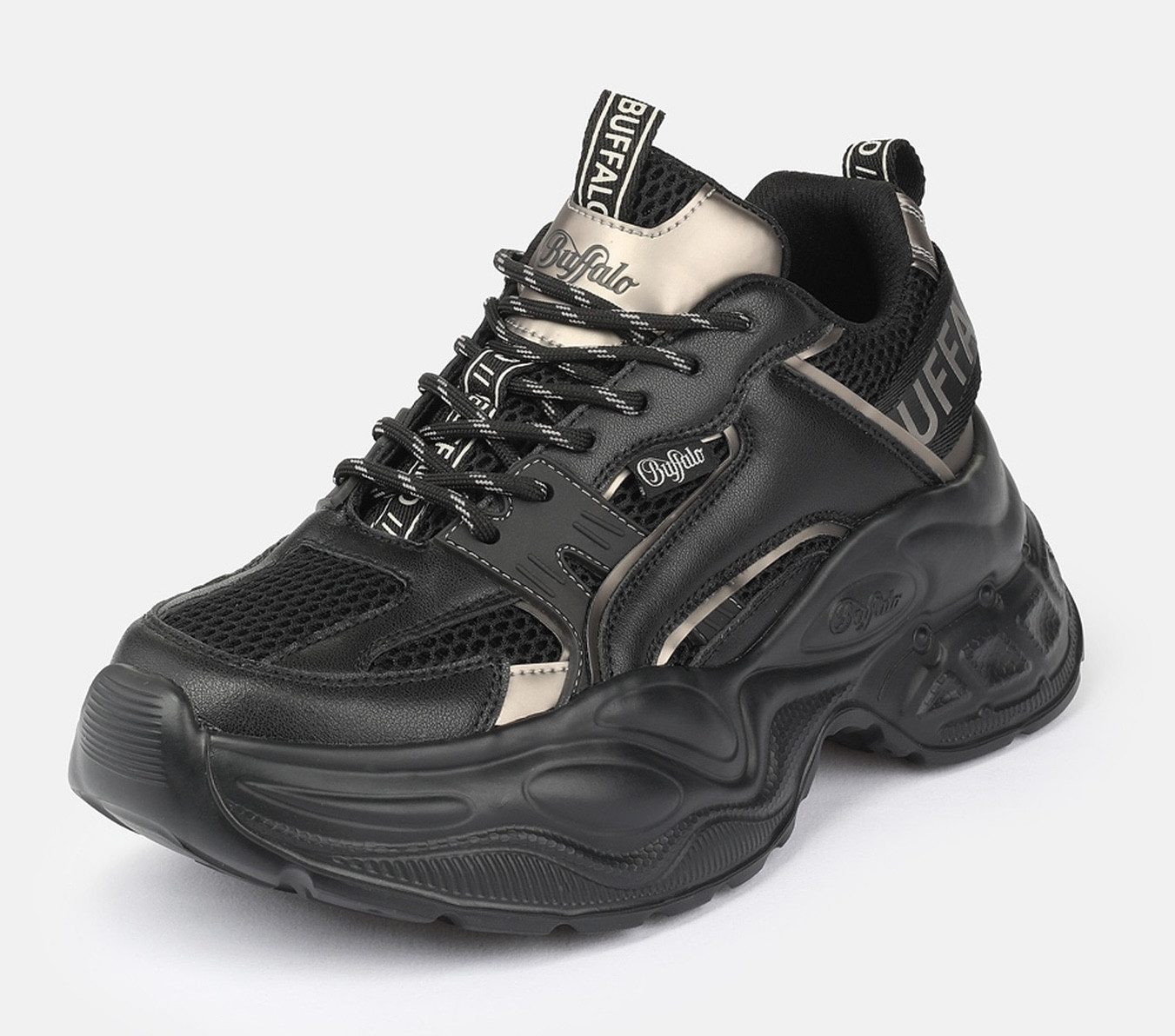 Buffalo Yuno one Plateausneaker Halbschuh, Schnürschuh, Retro-Sneaker mit Memory Foam Innensohle