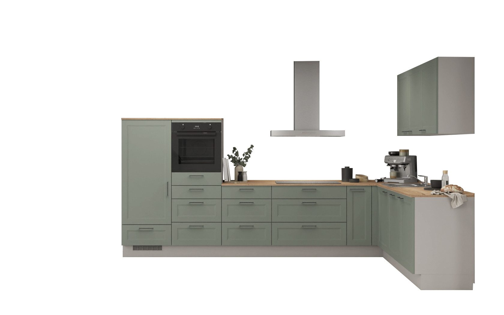 nobilia® Winkelküche Nova, individuell anpassbar, gratis Küchenplanung mit Profis, (Breite 613.2 cm), vormontiert, wahlw. mit E-Geräten, inkl. Lieferung