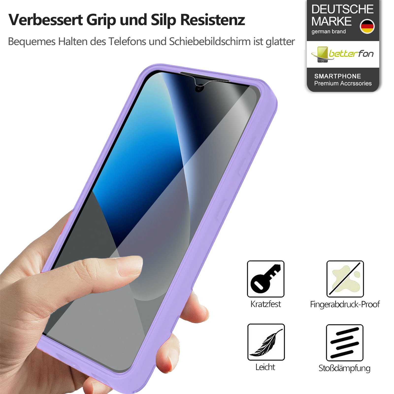 betterfon Handyhülle 360 Grad Schutzhülle für Google Pixel 10a - Full Body Case, Vollschutz Case mit integriertem Displayschutz und klarer Sicht – Bild 2 von 5