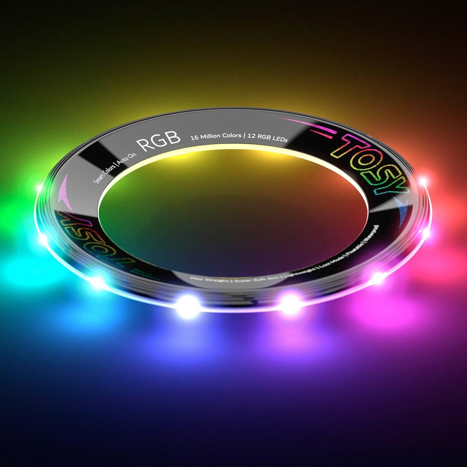 TOSY TOSY Flying Ring / Disc –mit LED, (Mehrfarbig), superhell, Lost-Mode Magnetspielbausteine