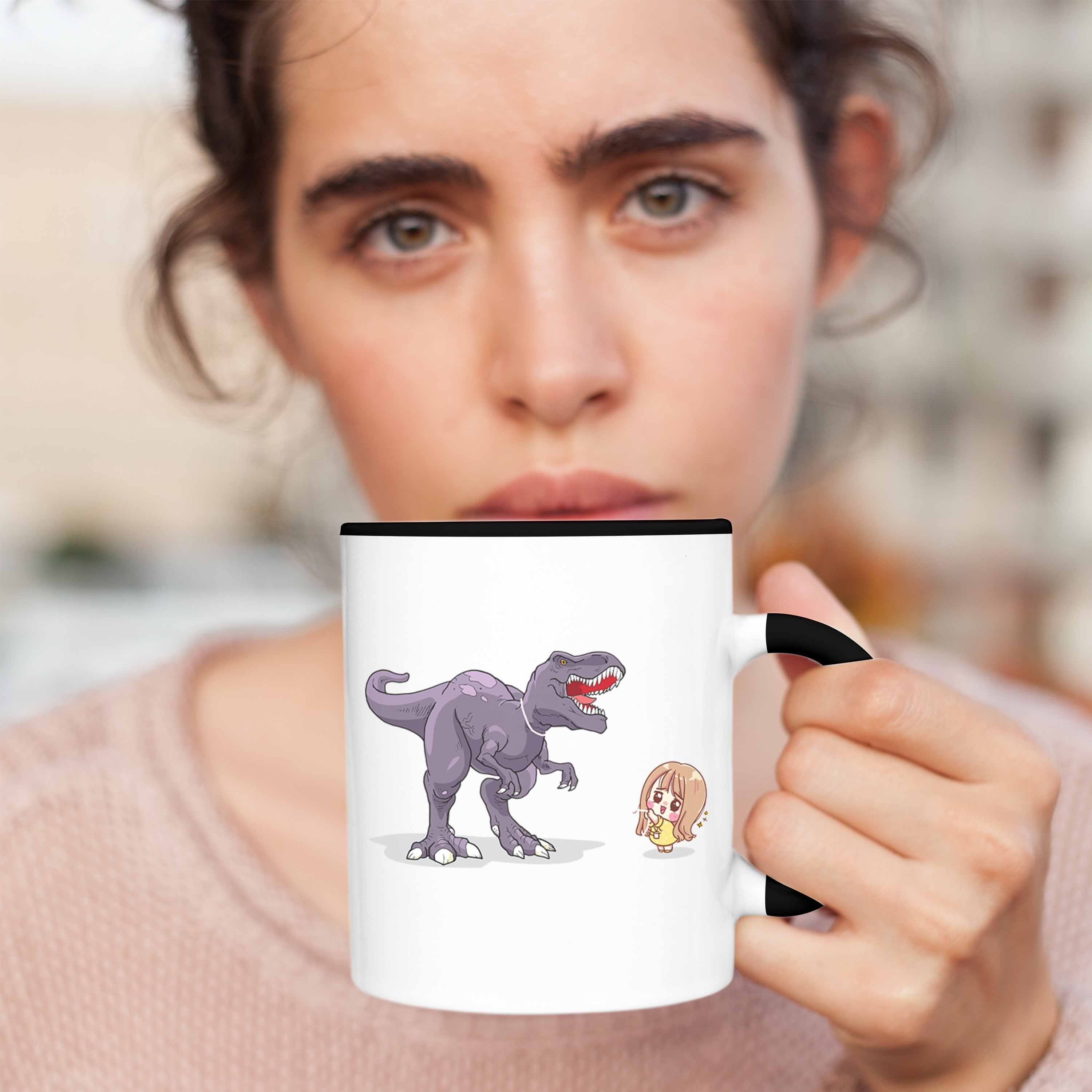 Geschenkidee Tasse Tasse Geschenke für Lustig Trendation Dinofans Dinosaurier Schwarz Coole Mädchen - Trendation