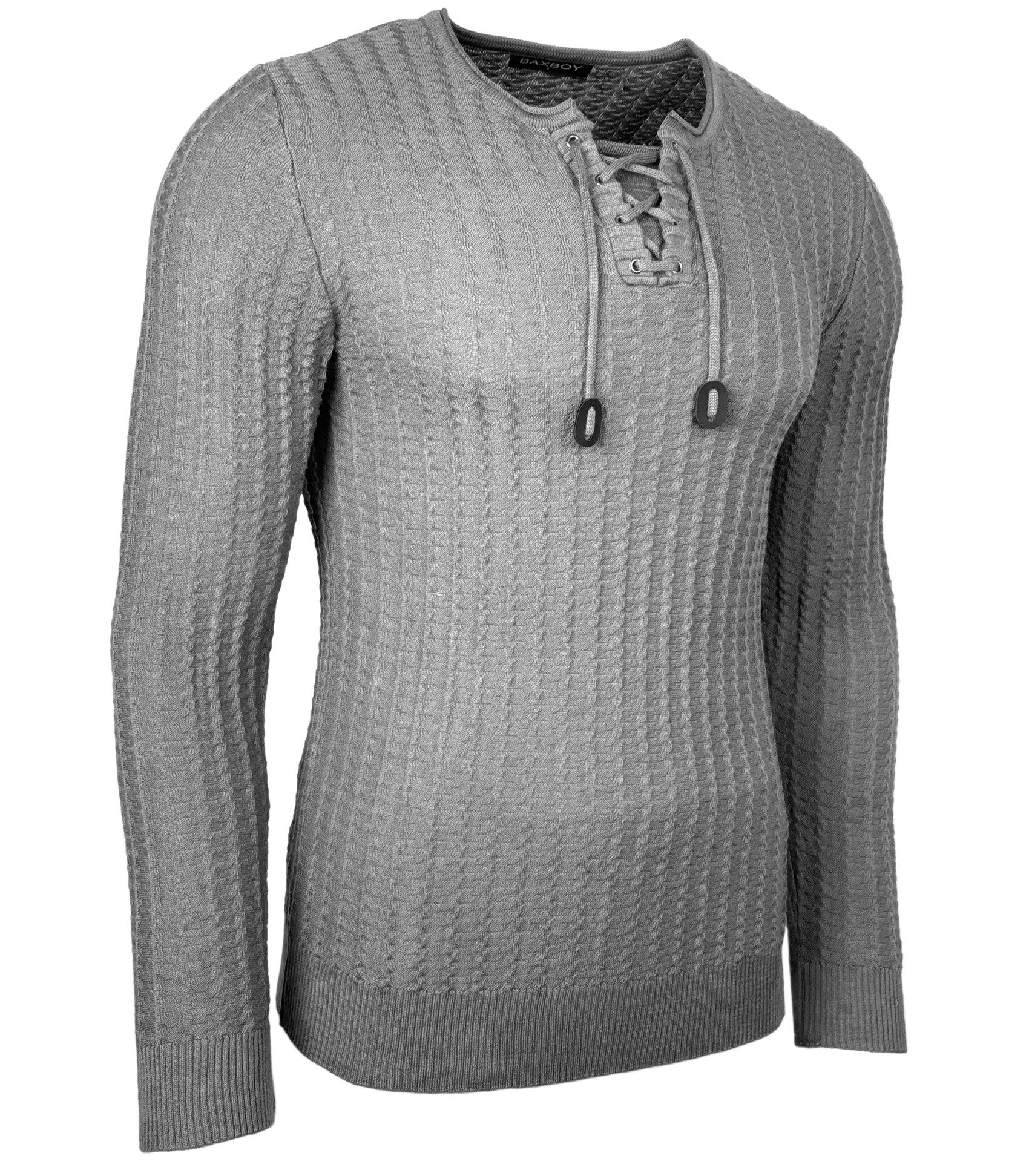 Baxboy Strickpullover BAXBOY Herren stylischer Rundhals Männer Strick-Pullover B-332