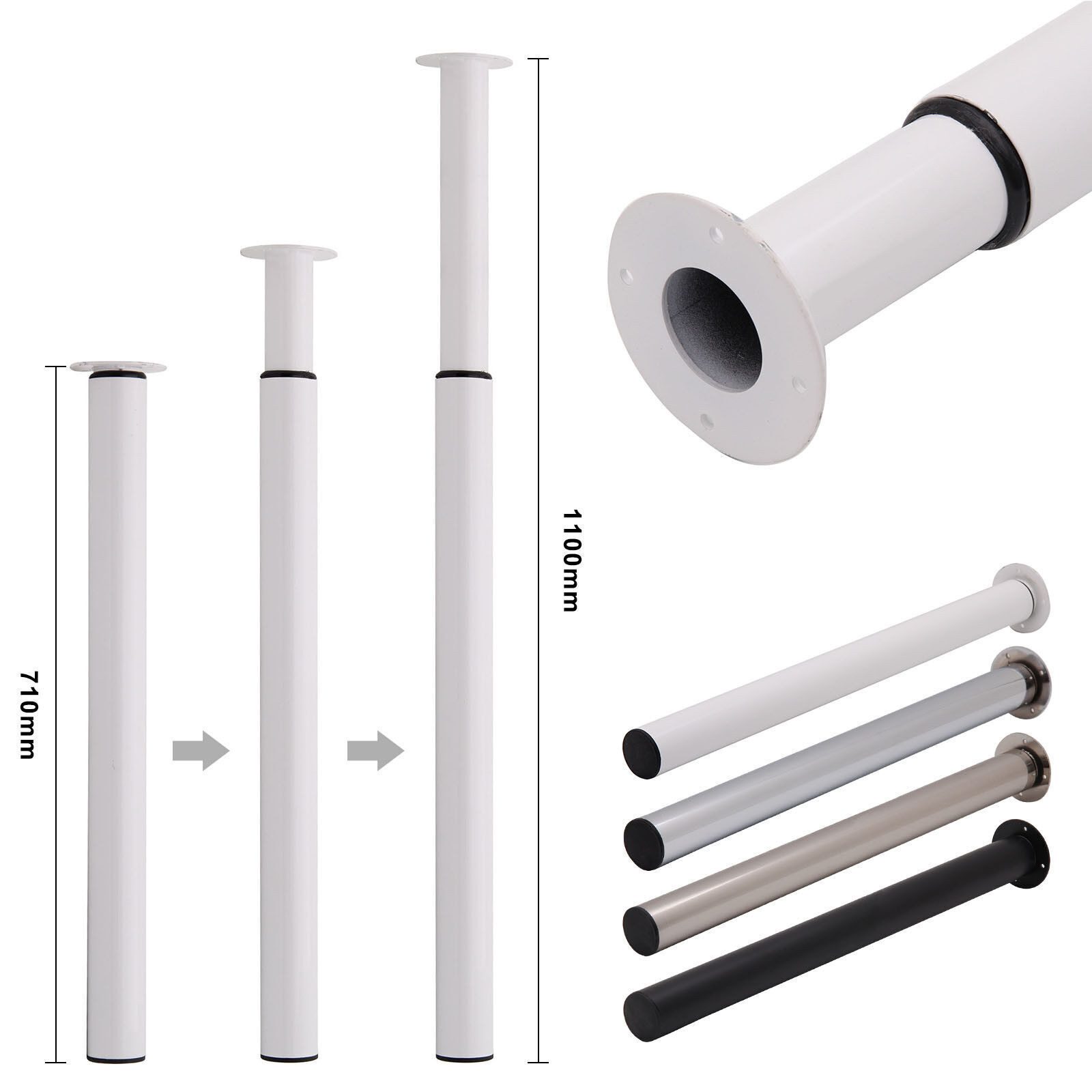 Youyijia Möbelfuß Furniture Foot, Cylindrical Metal Table Legs