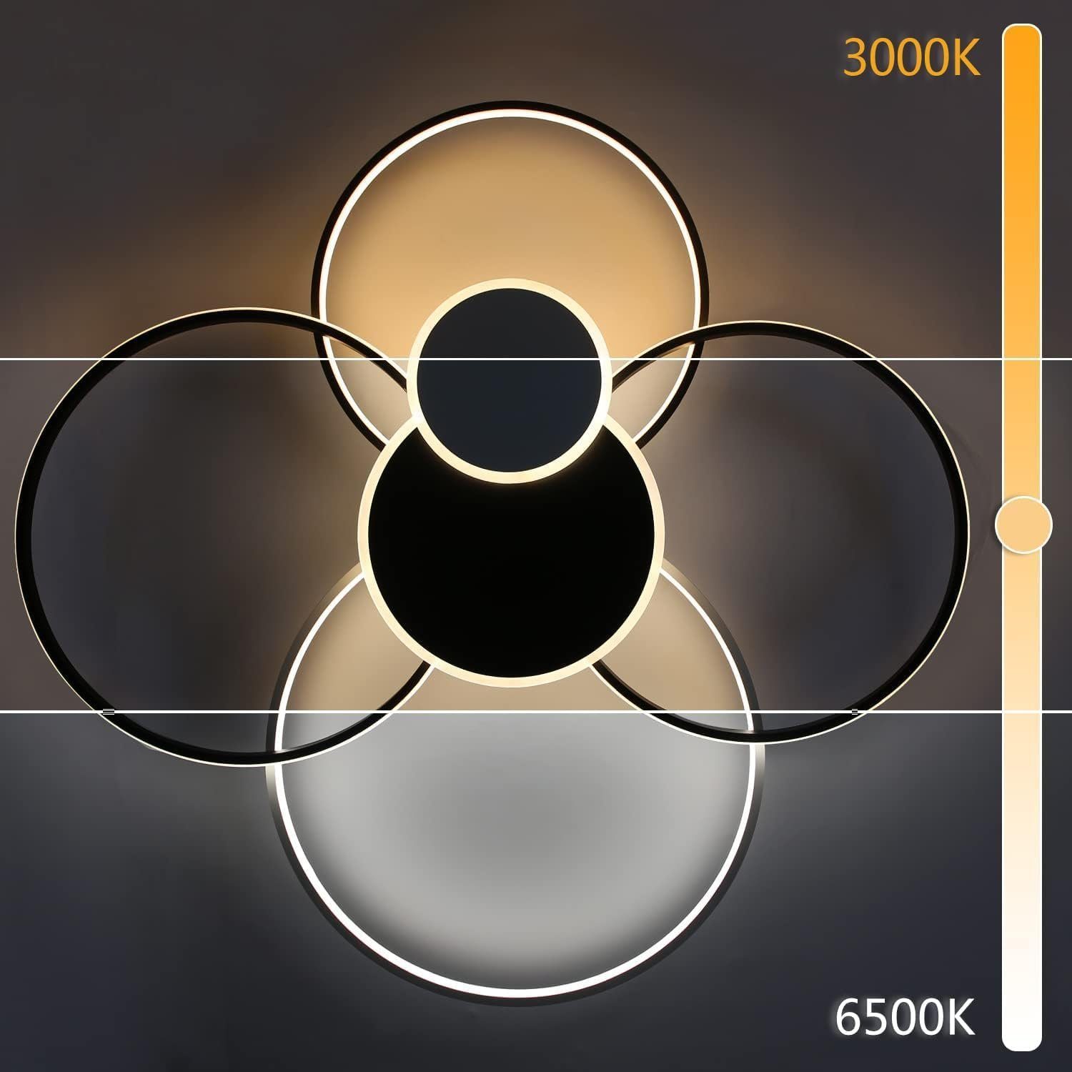 Nettlife LED Deckenleuchte 94CM Metall und Acryl 72W Ring, Dimmbar, LED fes günstig online kaufen