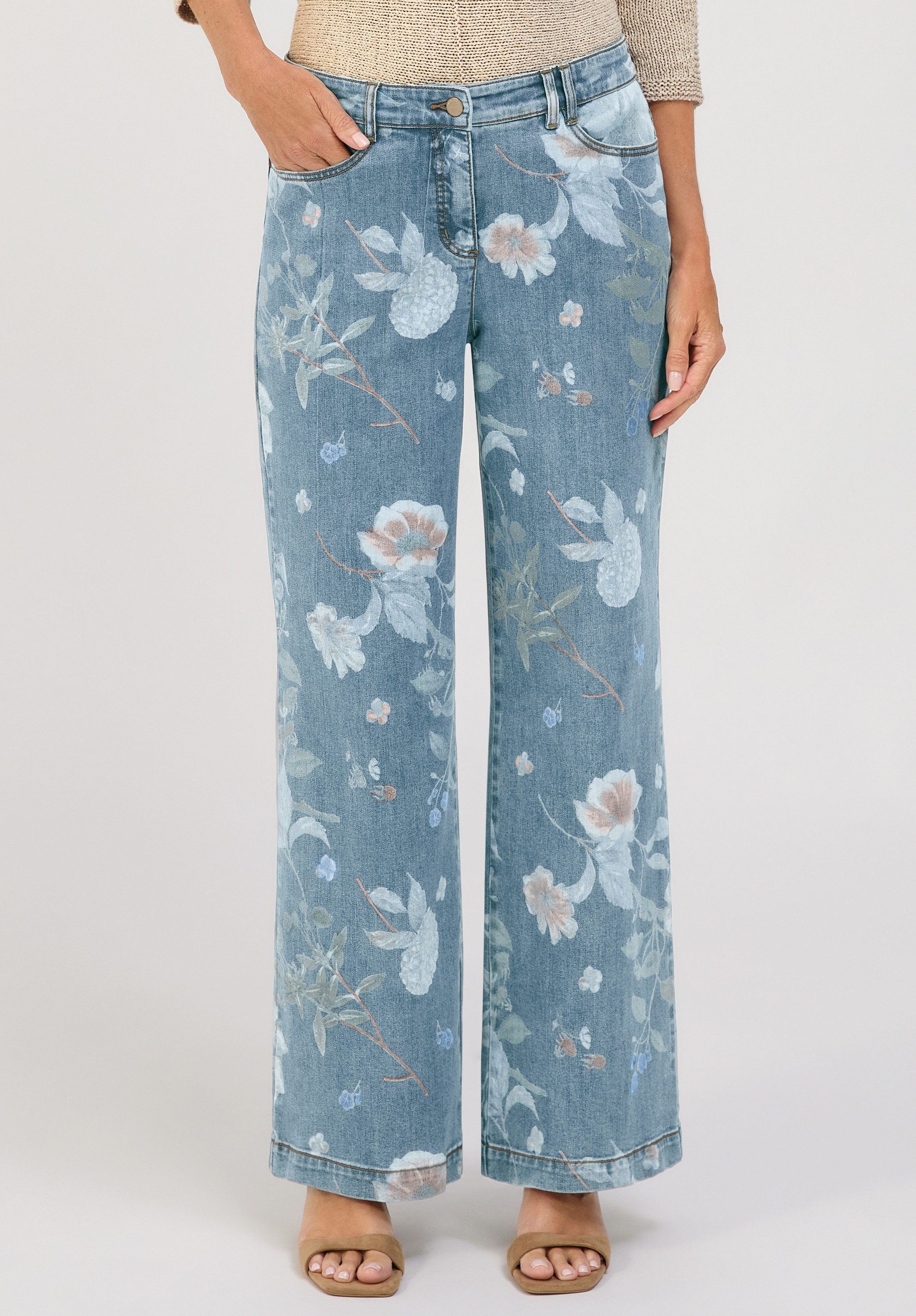 bianca 5-Pocket-Hose MELBOURNE mit stylischem floralem Muster