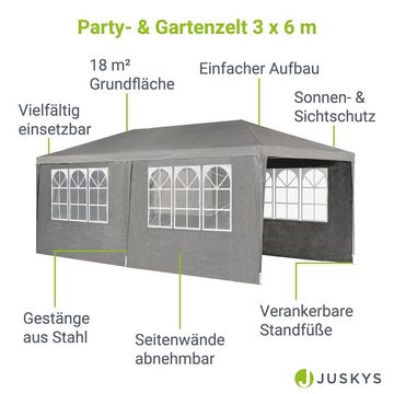 Juskys Partyzelt Partyzelt, mit 6 Seitenteilen, einfacher Aufbau, Sonnen und Sichtschutz, große Grundfläche