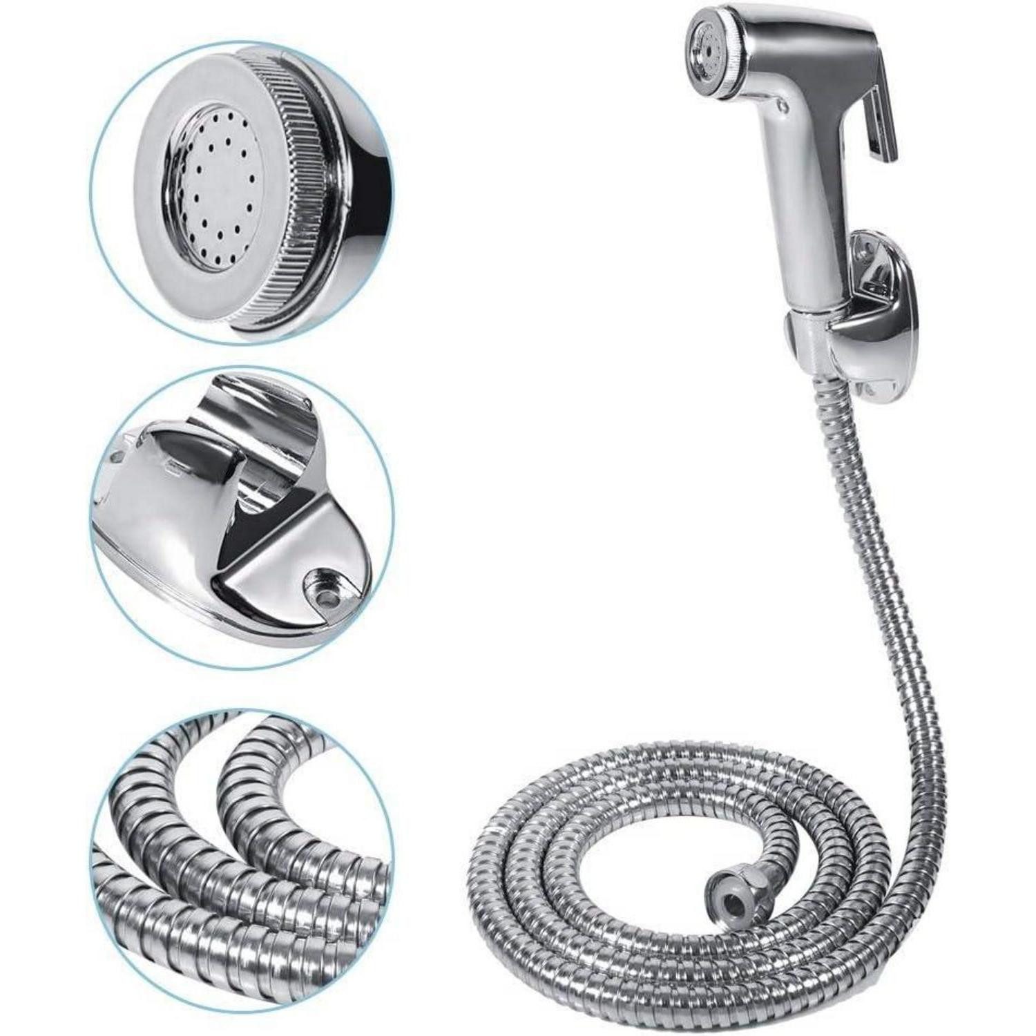 LuxusKollektion Bidetarmatur Bidet-Sprüh-Set Edelstahl Multifunktional Wandhalterung 120cm