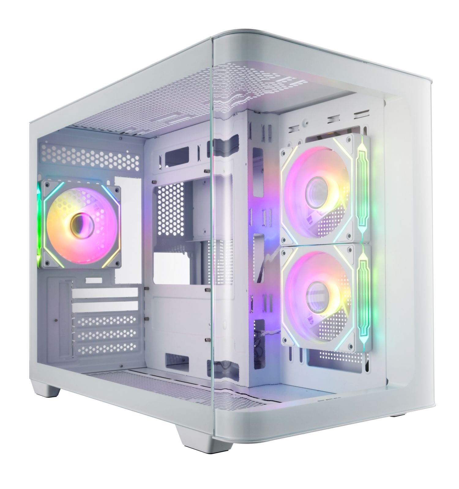FSP PC-Gehäuse S380, Tower-Gehäuse weiß, Tempered Glass x 2