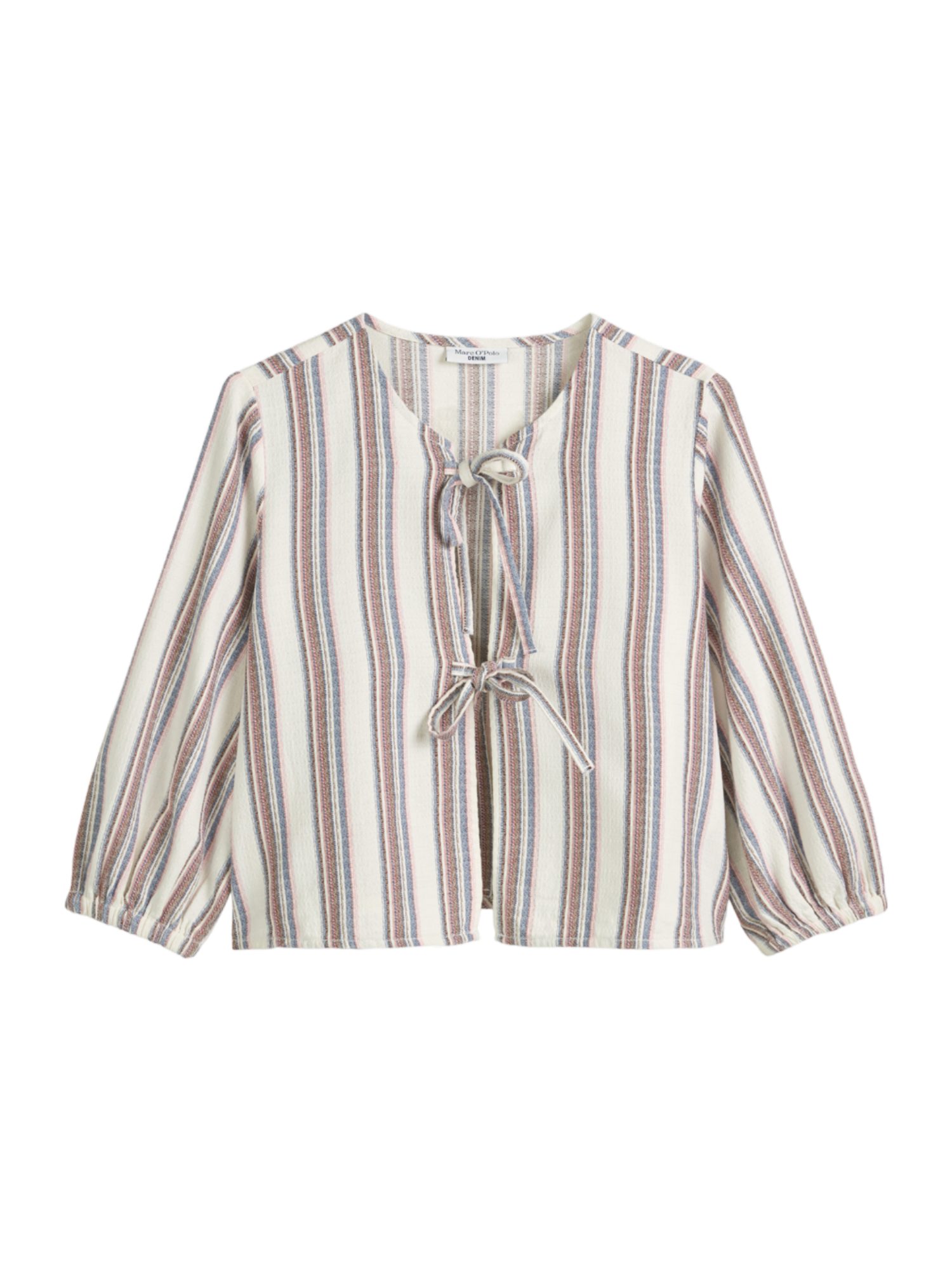 Marc O'Polo DENIM Kurzweste bunt,Casual,Baumwolle,Gestreift,V-Ausschnitt,3/4 Arm,Relaxed Fit