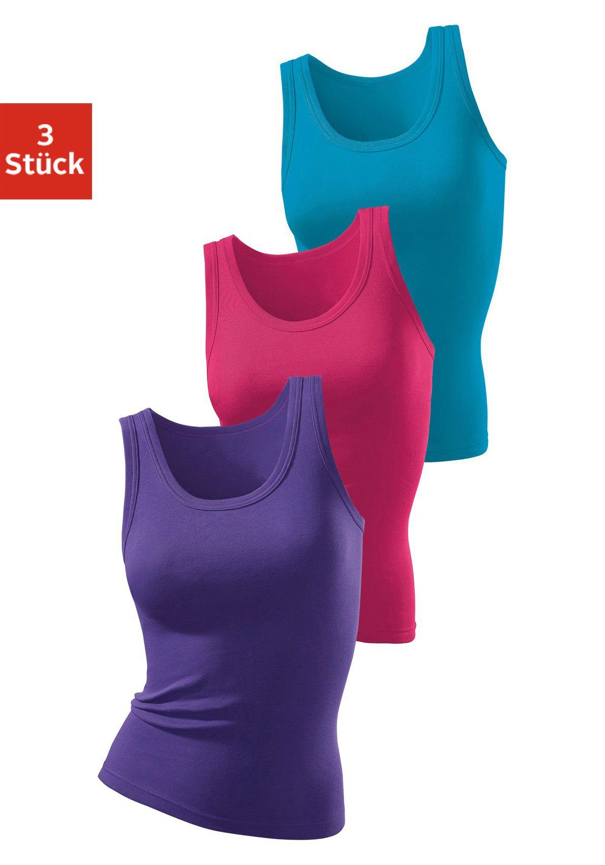 H.I.S Tanktop ohne Seitennähte (3er-Pack) aus günstig online kaufen