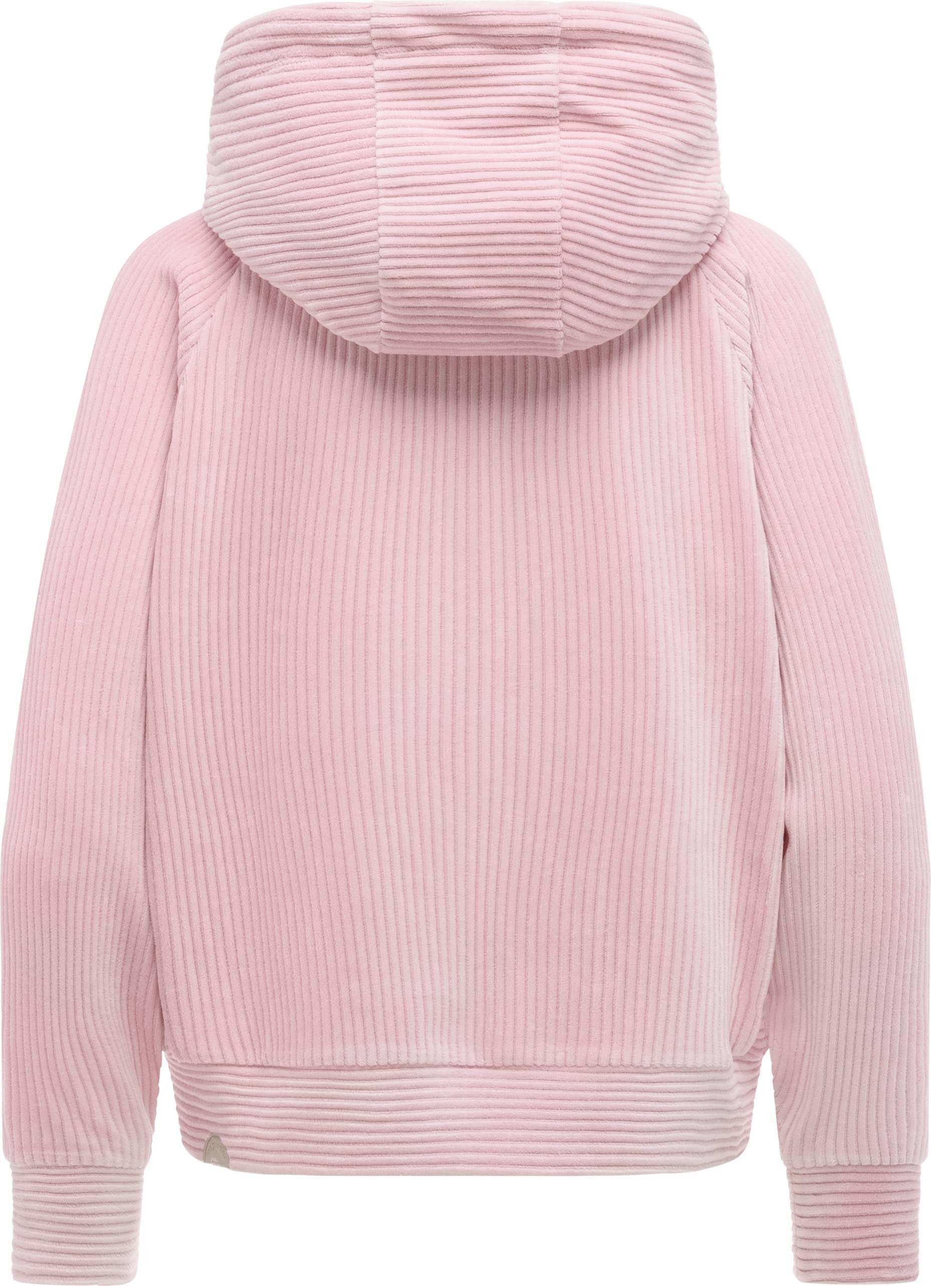 Ragwear Sweatjacke Corduly Cordy Freizeitjacke Zip-Hoodie aus weichem Kord in Samt-Haptik