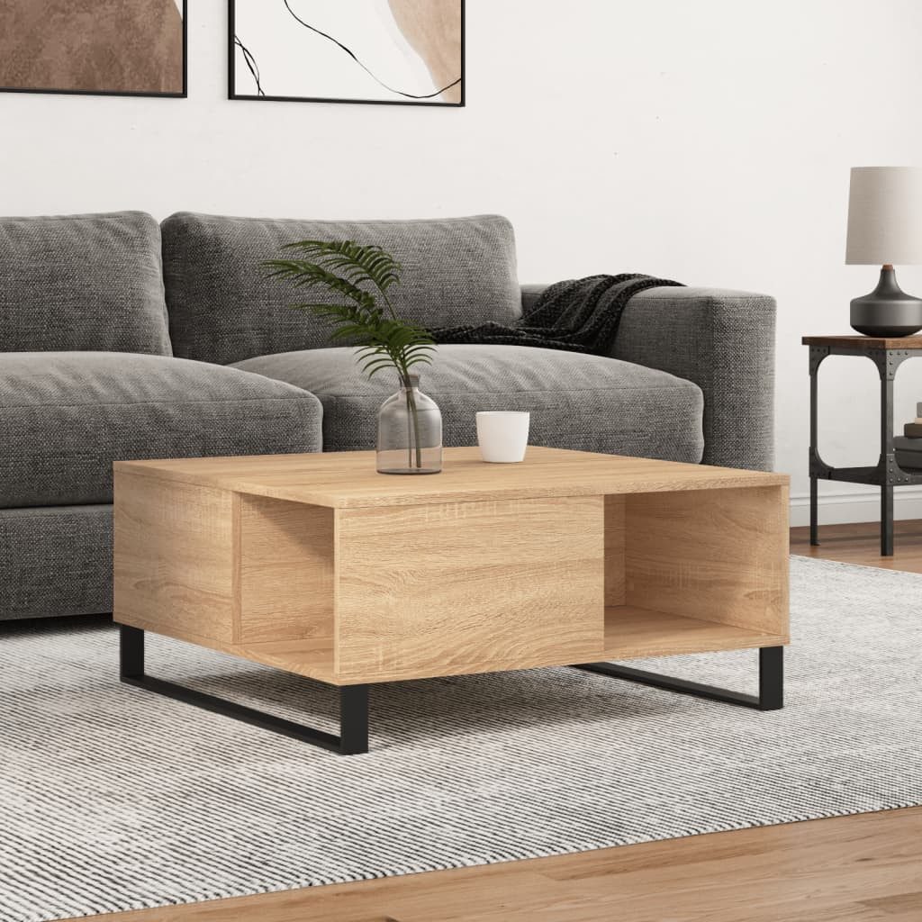 furnicato Couchtisch 80x80x36,5 cm Sonoma-Eiche mit Holzwerkstoff und (1-St)