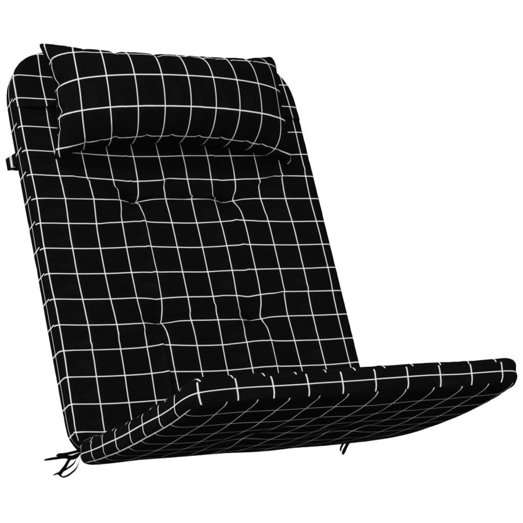 vidaXL Sitzauflage Adirondack-Auflagen 2 Stk. Schwarz Karomuster Oxford-Gewebe, (2 St)