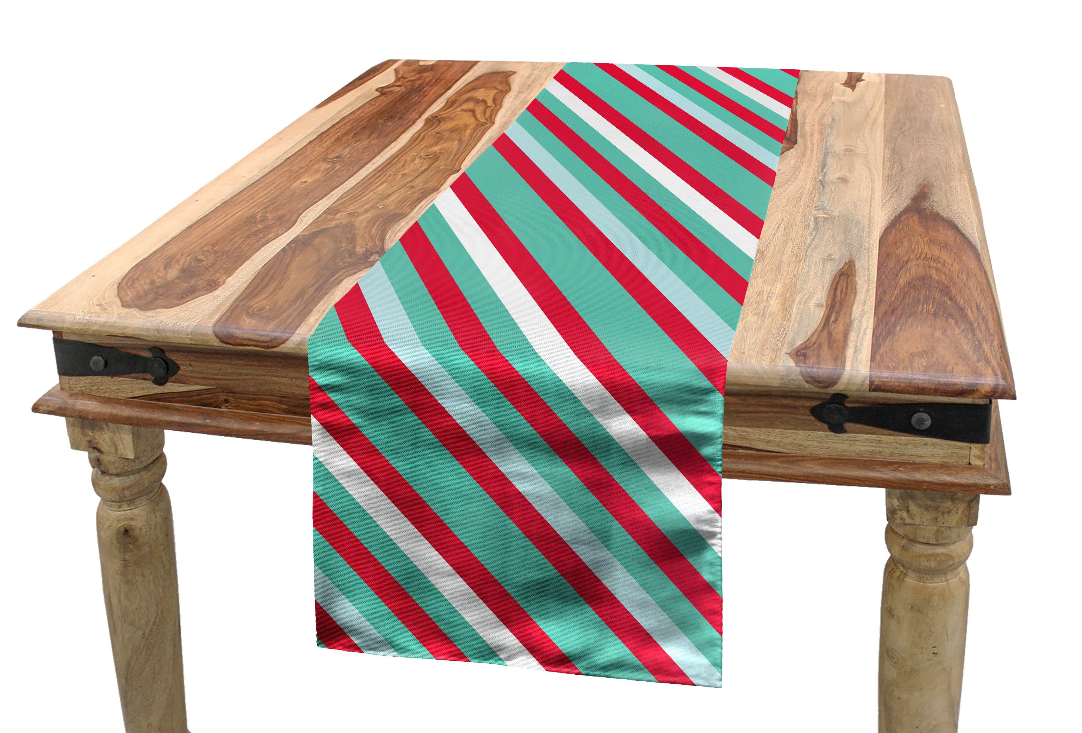 Abakuhaus Tischläufer Esszimmer Küche Rechteckiger Dekorativer Tischläufer, Streifen Weihnachten Vibe einfache Linien