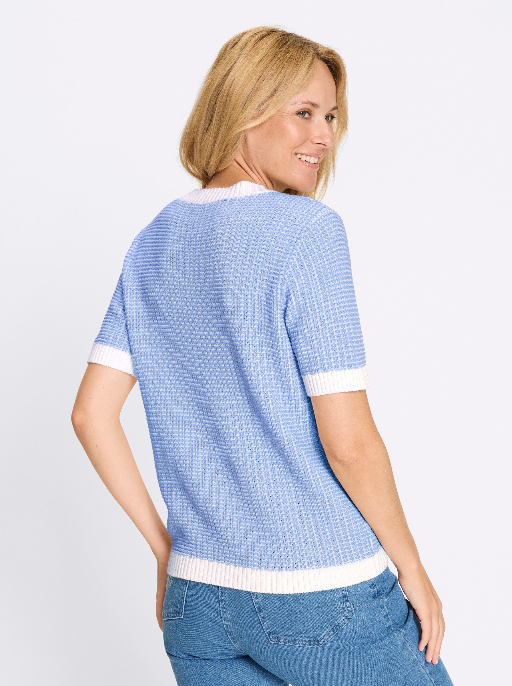 Sieh an! Strickpullover Kurzarm-Pullover Kurzarm Struktur günstig online kaufen