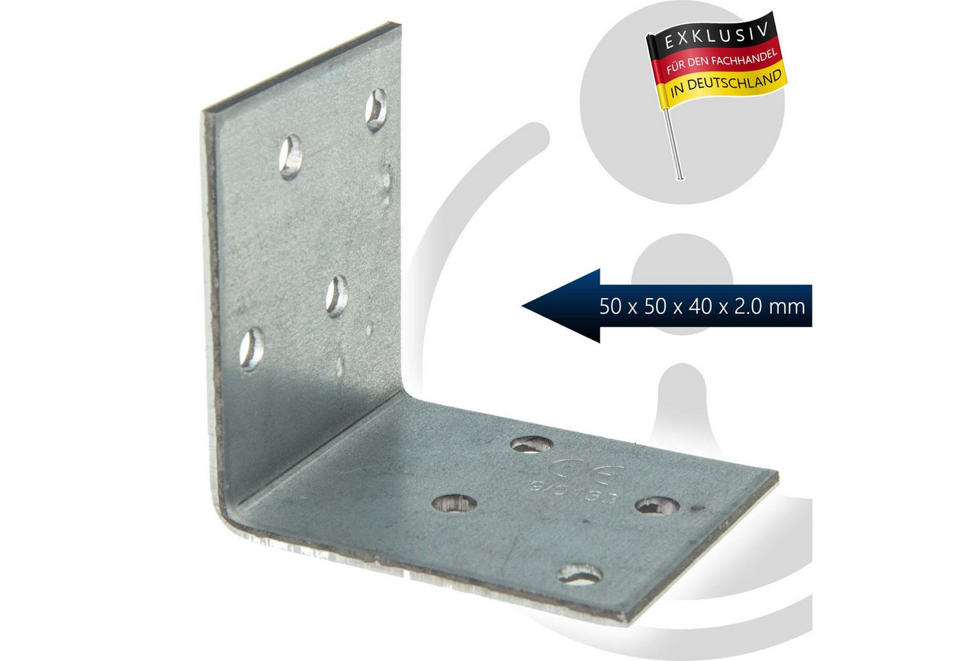 Thumbnail - MASTERPROOF PROFESIONAL Winkelverbinder Lochplattenwinkel Winkelverbinder, feuerverzinkt