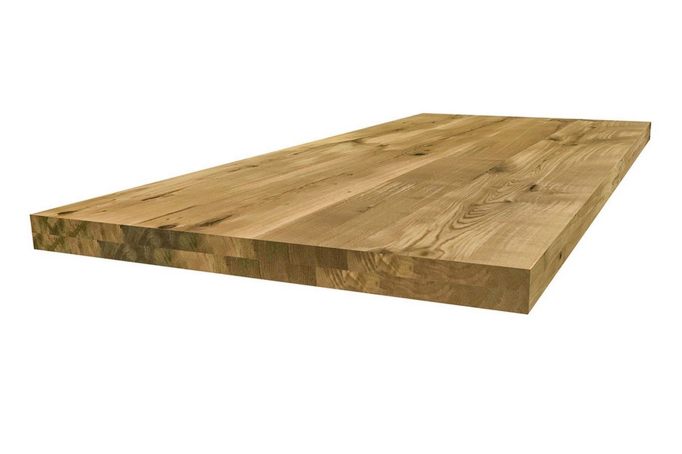 Tischhelden Tischplatte Tischplatte 6,5 cm astige Eiche massiv gerade Kant