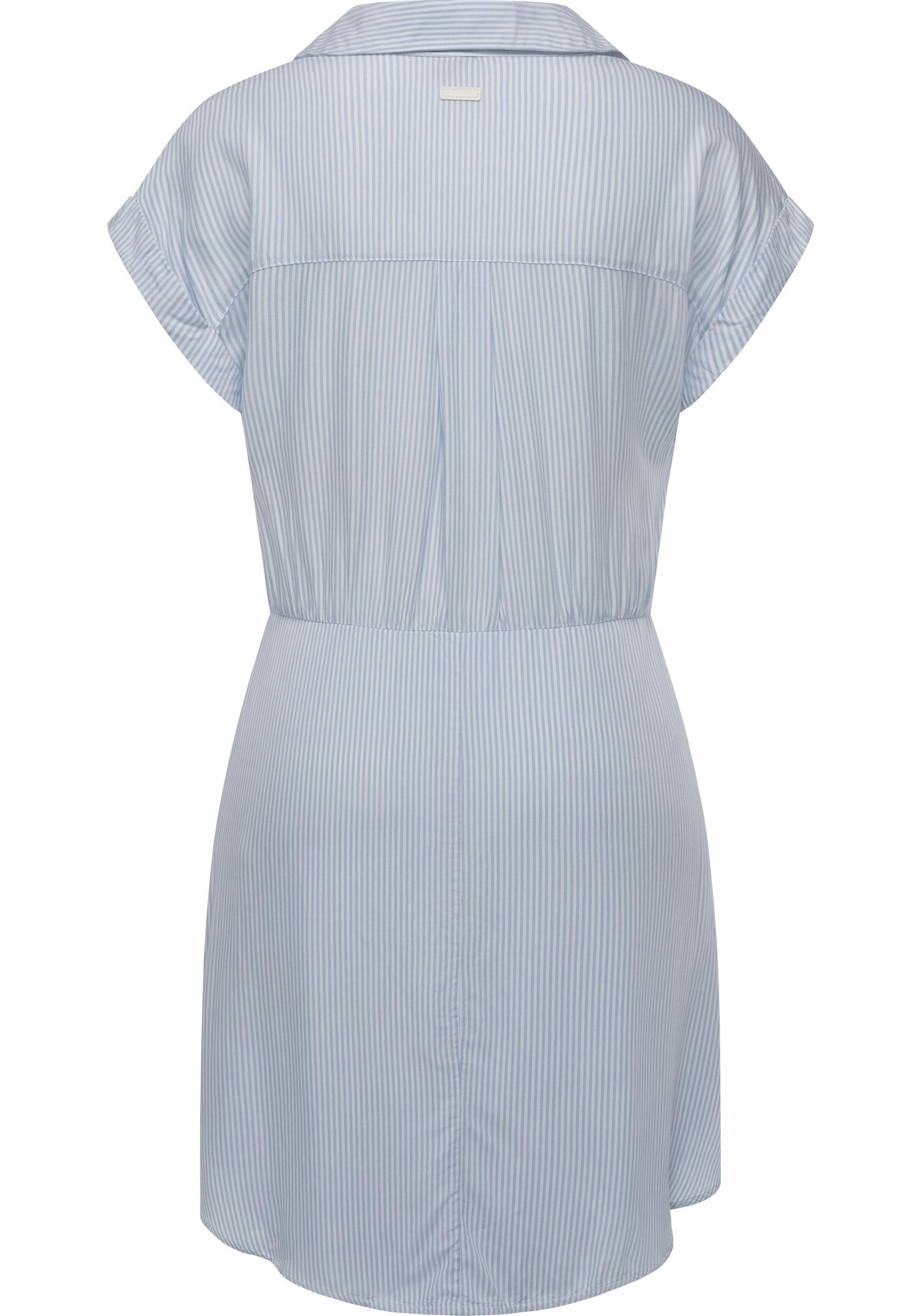 Ragwear Blusenkleid Bahaya Stripe gestreiftes Damen Sommerkleid mit Bindeband