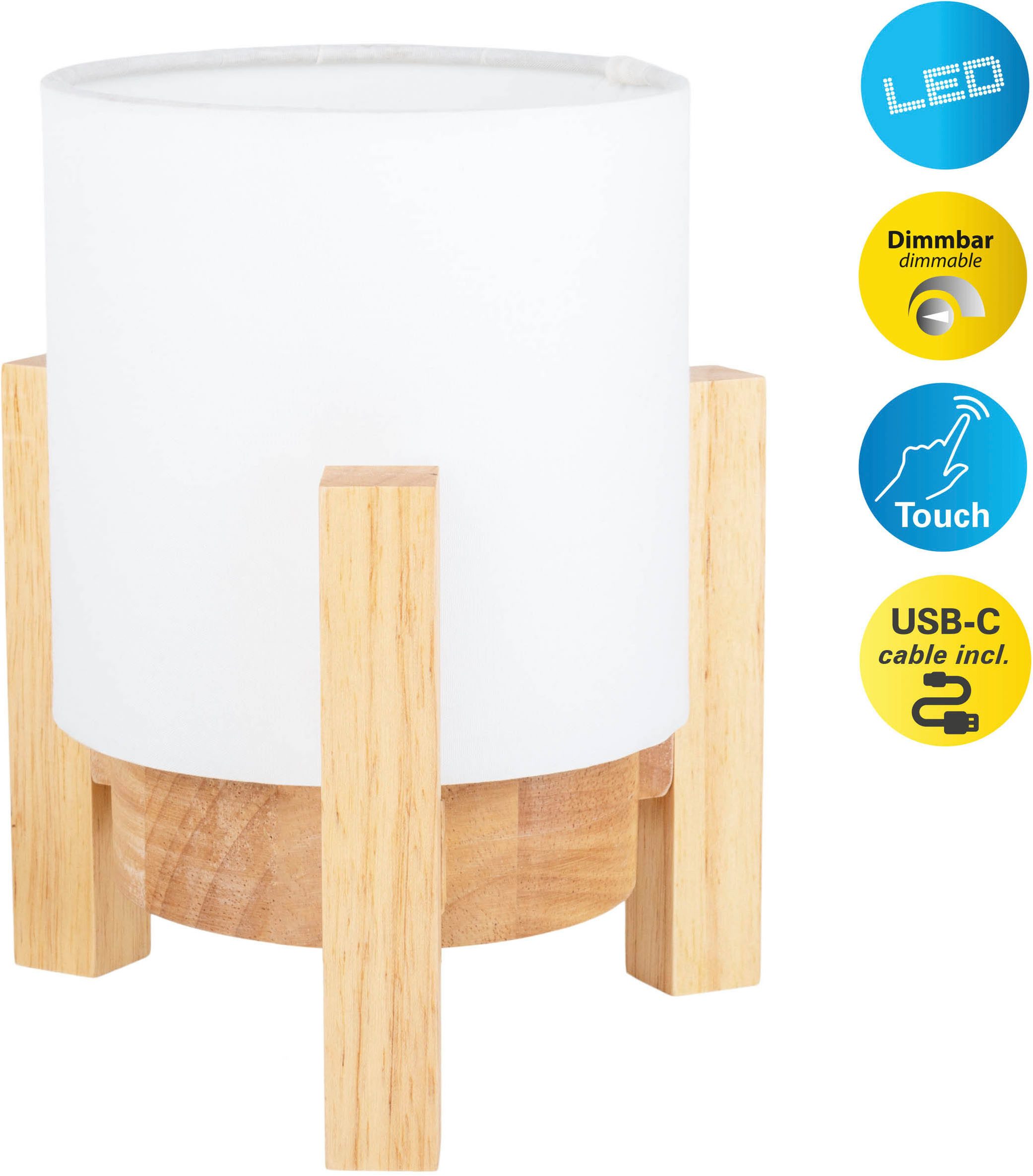 näve LED Tischleuchte Madita, Ein-/Ausschalter, LED wechselbar, Warmweiß, A günstig online kaufen