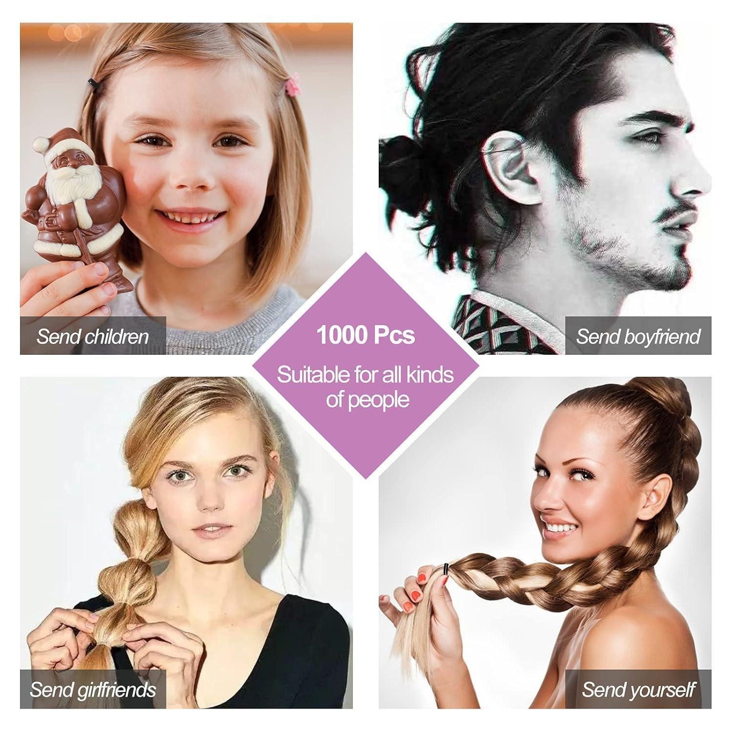 Afro-Haarbänder Set – 6 Stück, Verstellbare Gummis Für Dickes & Lockiges Haar | Für Dreadlocks, Pferdeschwanz, Dutt – Schwarz, Inkl. Satin- & Flechtbänder