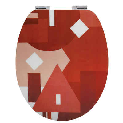 spirella WC-Sitz TERRACOTTA, Toilettendeckel MDF, Hochglanz, mit SoftClose Absenkautomatik - hochwertige und solide Qualität, Trendfarbe terracotta rot