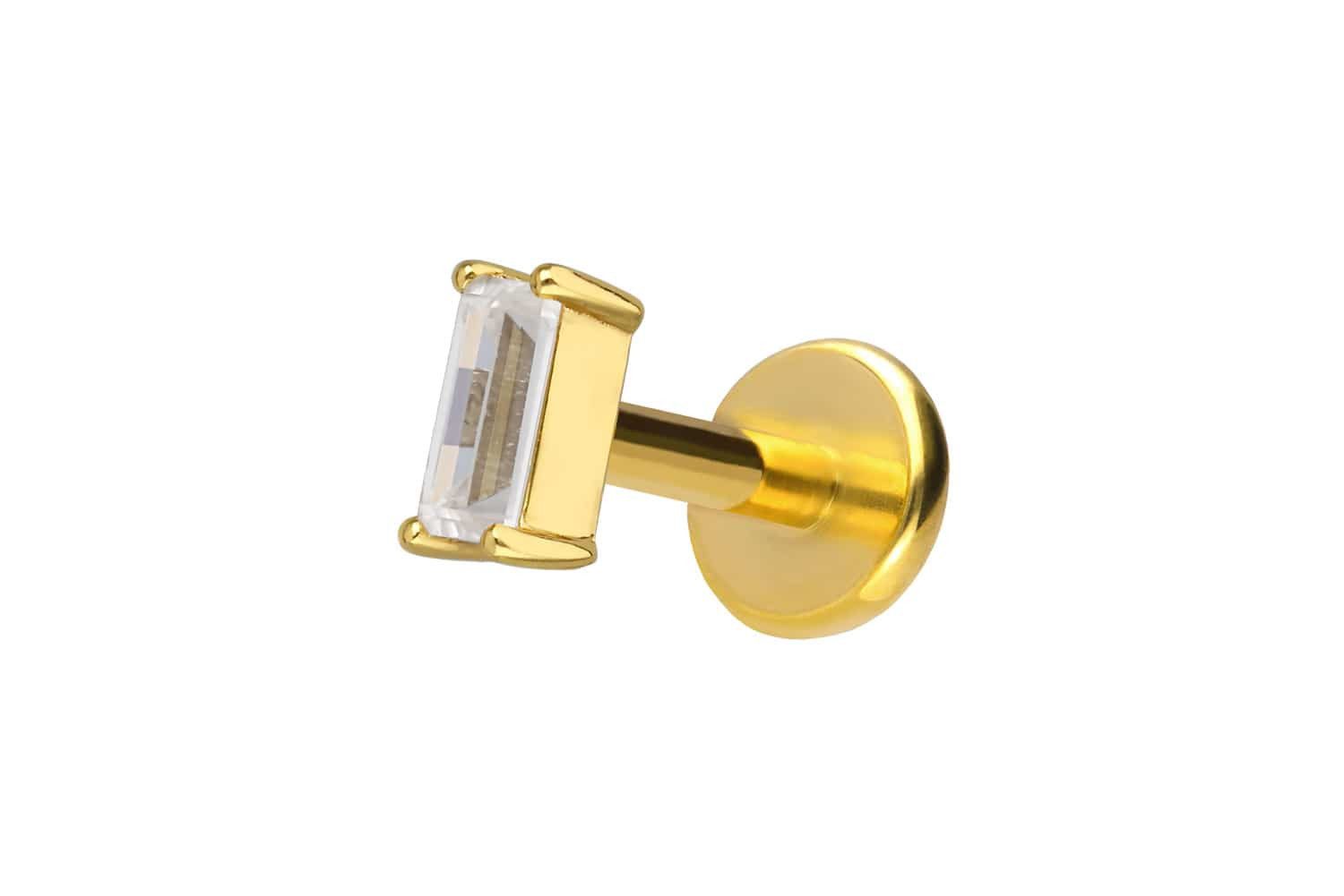 PIERCINGLINE Piercing-Set Titan Labret mit Innengewinde + 925er Silber Aufsatz (Labrets, 1-tlg)