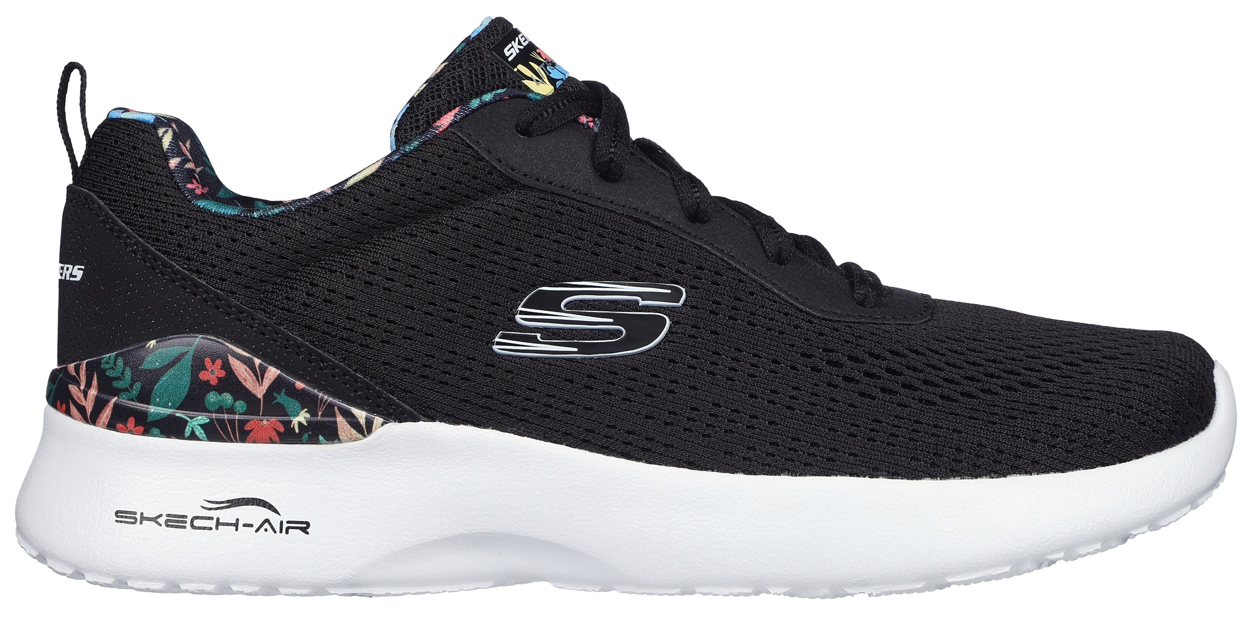 Skechers SKECH-AIR der schwarz-meliert mit buntem an Ferse DYNAMIGHT Print OUT LAID Sneaker
