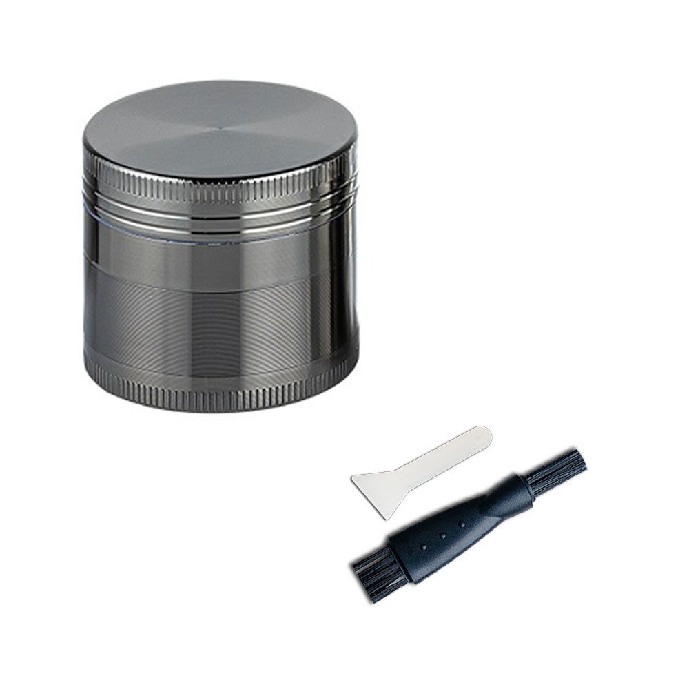 Coumo Kräutermühle Grinder Crusher, ⌀ 4 cm, Kräutermühle,Gewürzmühle, 4-teilig, Metall