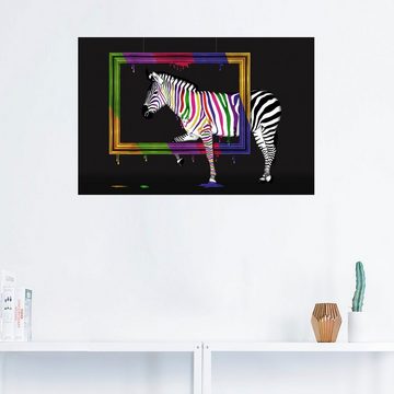 Artland Wandbild Das Regenbogen Zebra, Animal Fantasy (1 St), als Leinwandbild, Poster, Wandaufkleber in verschied. Größen