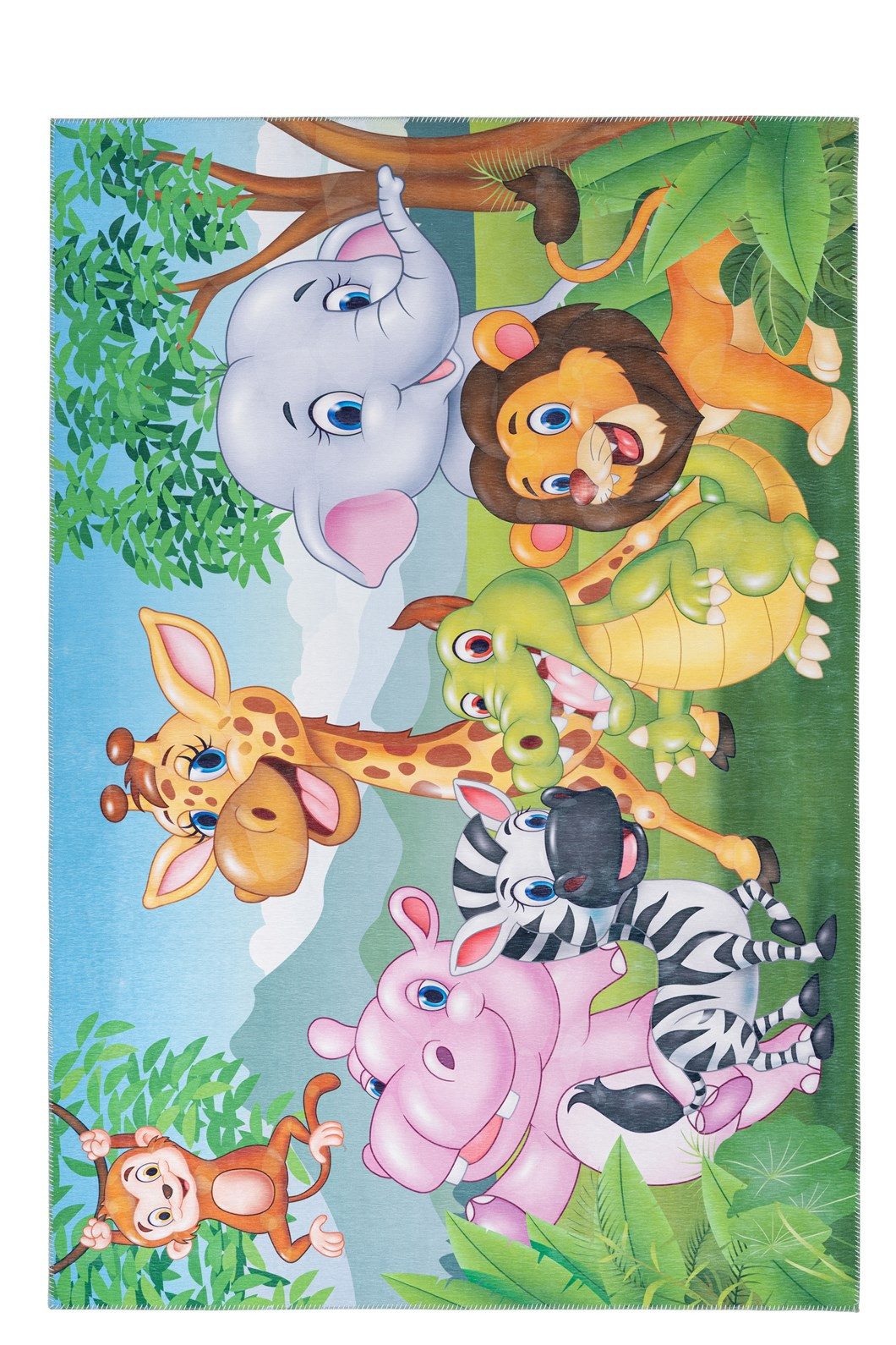 Kayoom Kinderteppich Sympathy Kids 249, rechteckig, Höhe: 5 mm, Kurzflor, Modernes Muster, Fußbodenheizungsgeeignet, Zebra, Dschungel