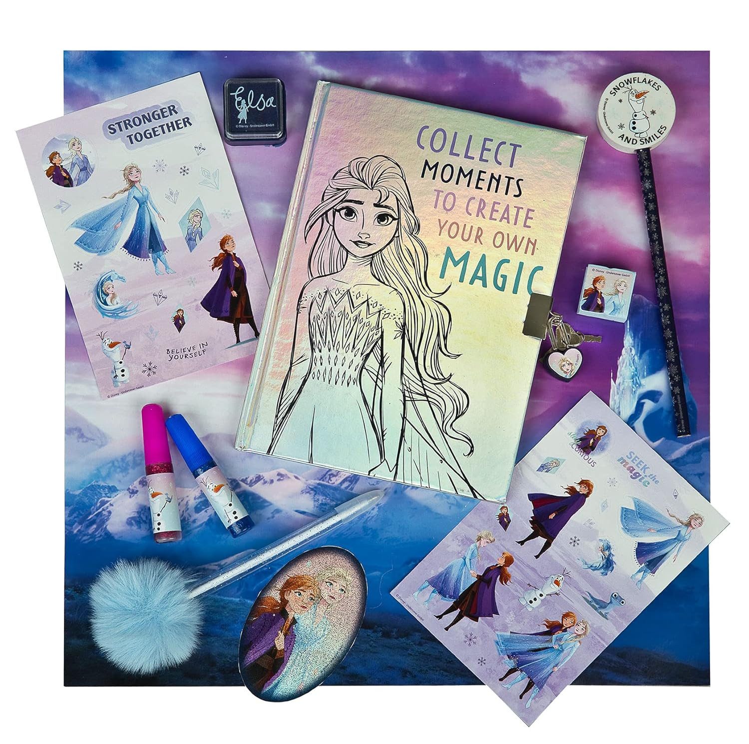 Disney Frozen Tagebuch Tagebuch-Set mit Glitzer und Zubehör – Perfekt für Kinder