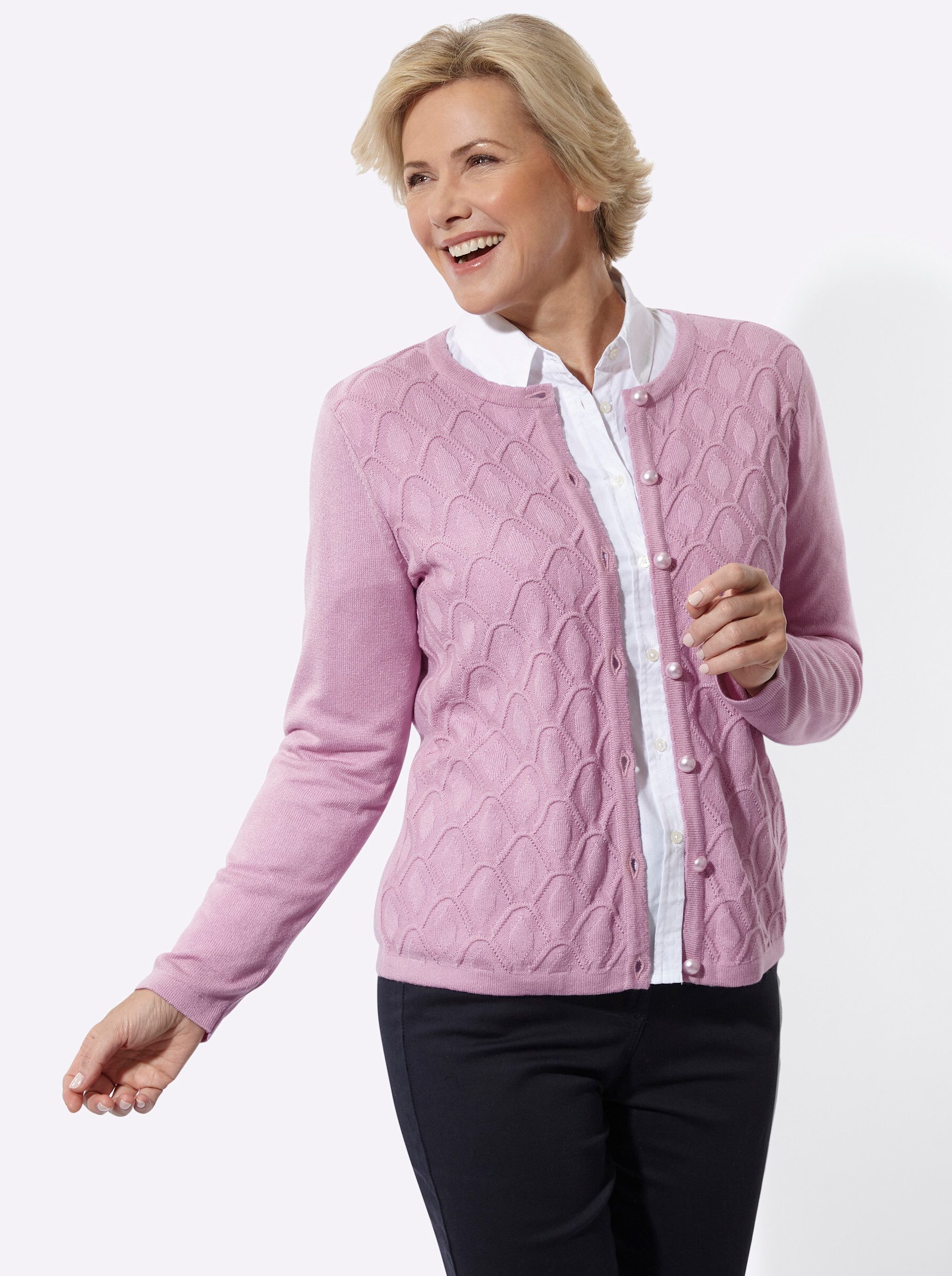 Witt Strickjacke Strickjacke Langarm Strukturstrick