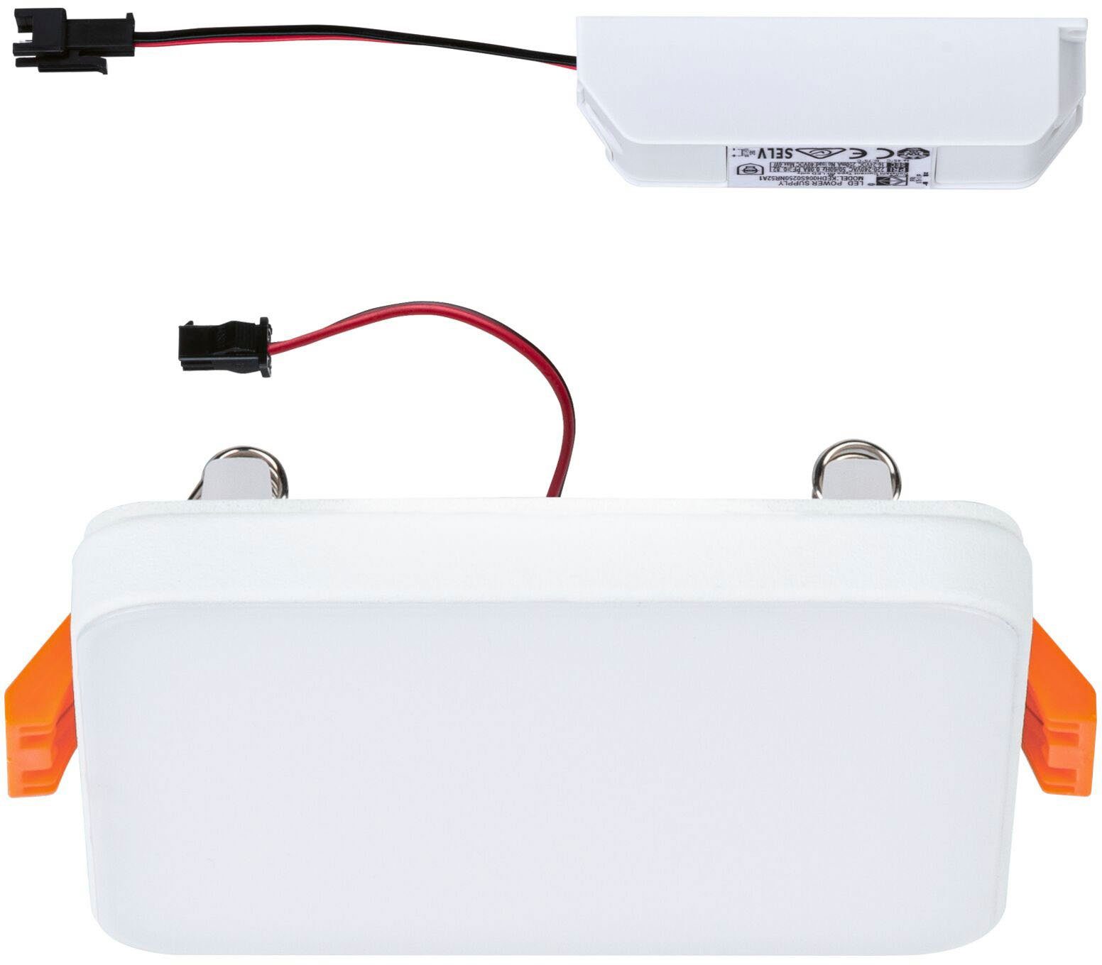 Paulmann LED Einbauleuchte VariFit Veluna Edge IP44 eckig 90x90mm 450lm 3000K Weiß, LED fest integriert, Warmweiß, VariFit IP44 eckig 90x90mm 450lm 3000K Weiß