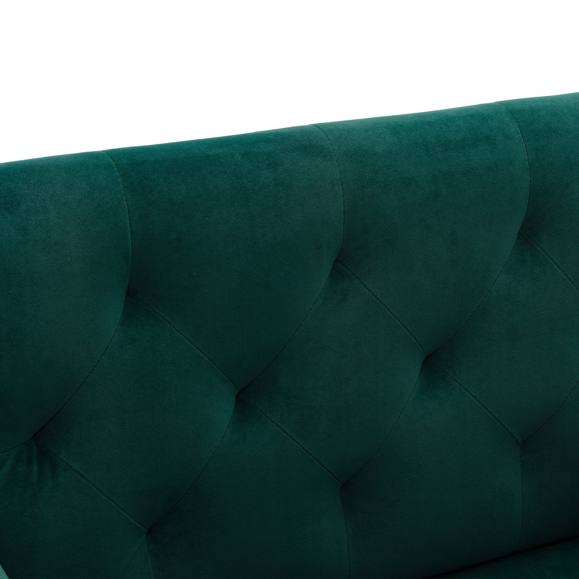 Einzelsofa mehrfarbig Einzelsessel gepolstert Loungesessel Odikalo Akzentstuhl Grün Füßen golden