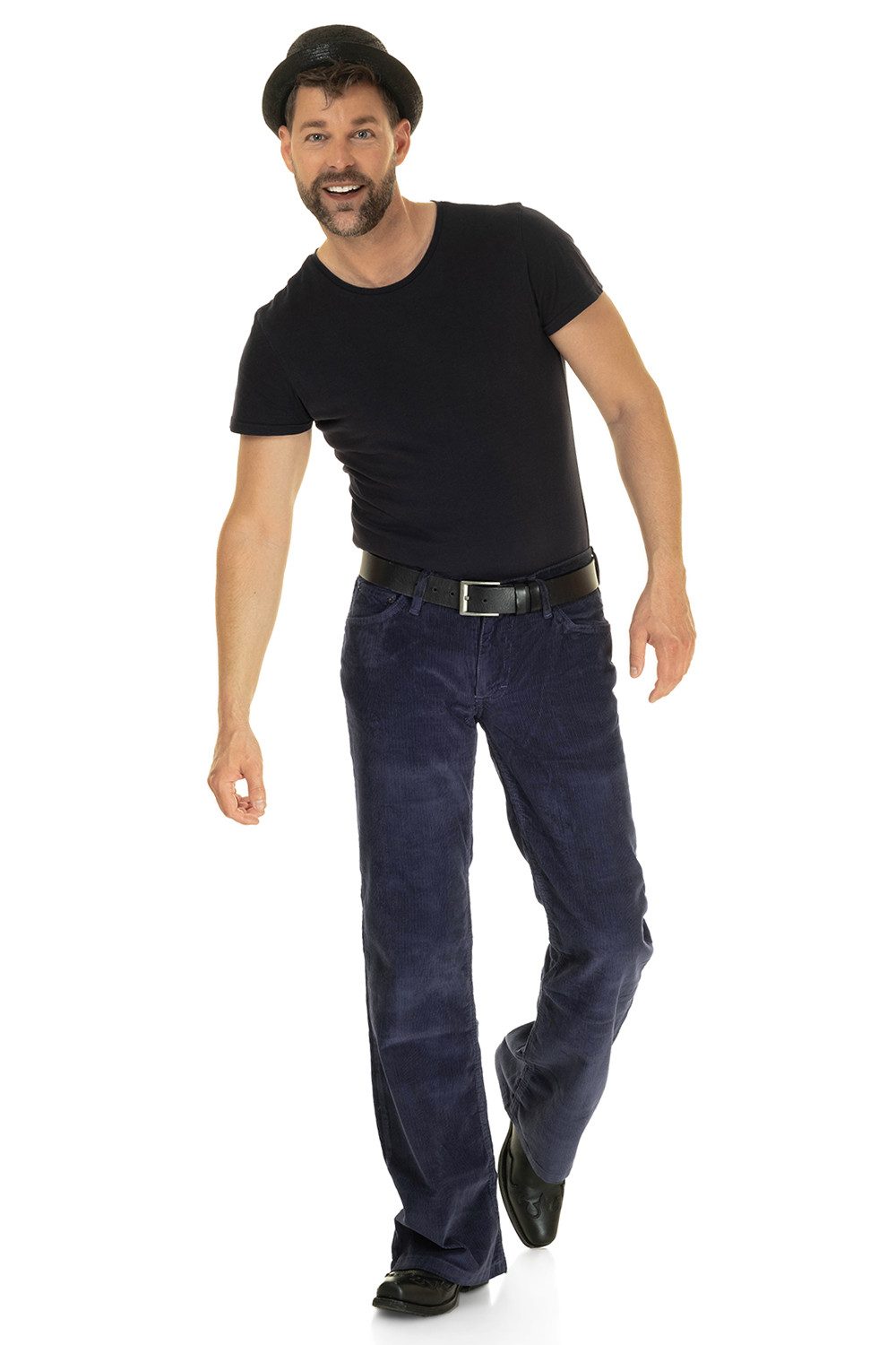 Comycom Cordhose Herren Bootcut navy blau