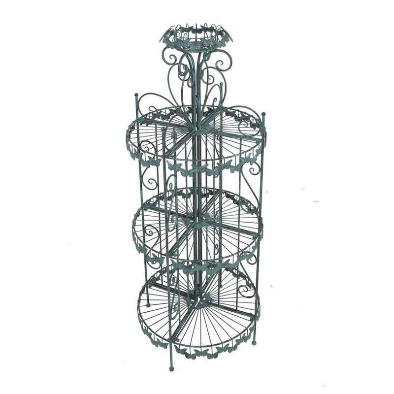Gravidus Pflanzentreppe Deko-Regal Blumenregal Blumensäule mit Schmetterlingsmotiv Metall