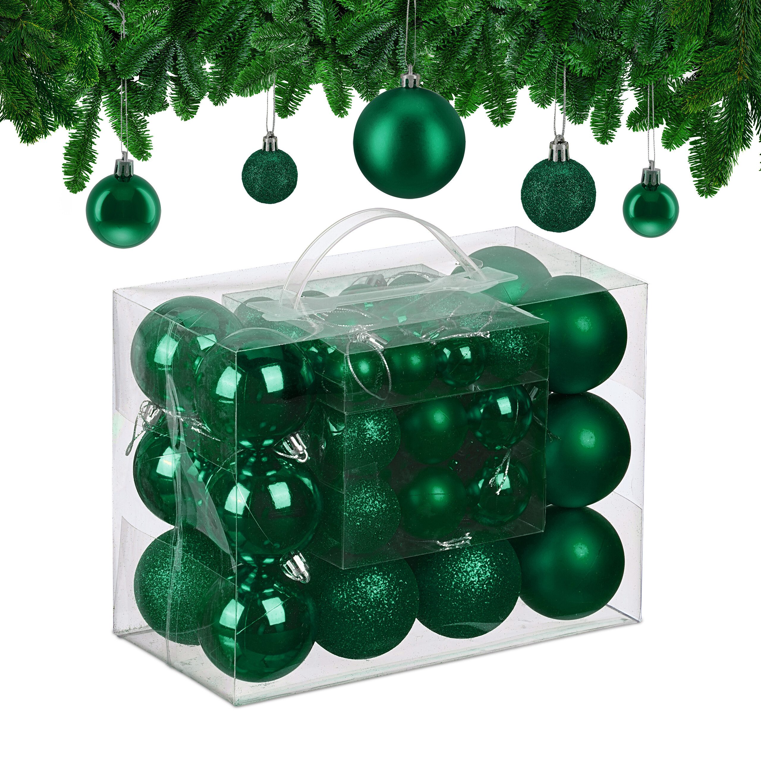 relaxdays Weihnachtsbaumkugel Weihnachtskugeln im 50er Set, günstig online kaufen