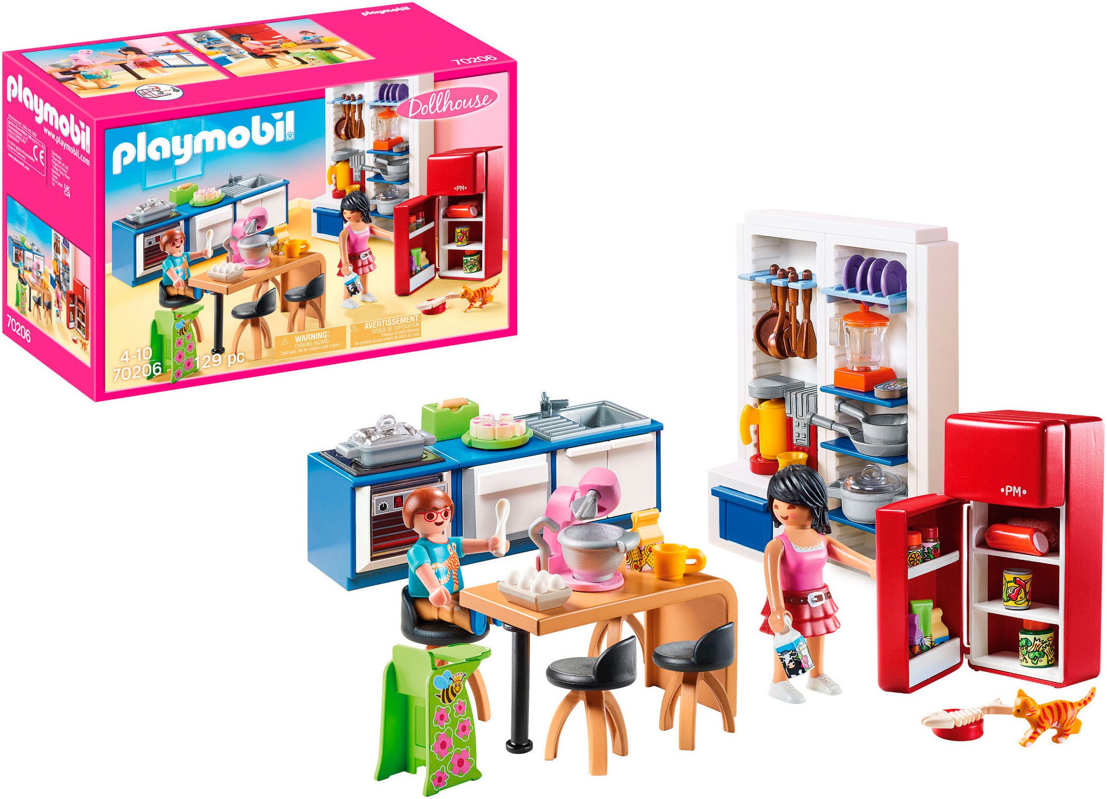 Playmobil® Familienküche (70206), Dollhouse Konstruktions-Spielset, (129 St), Made in Germany – Bild 5 von 5