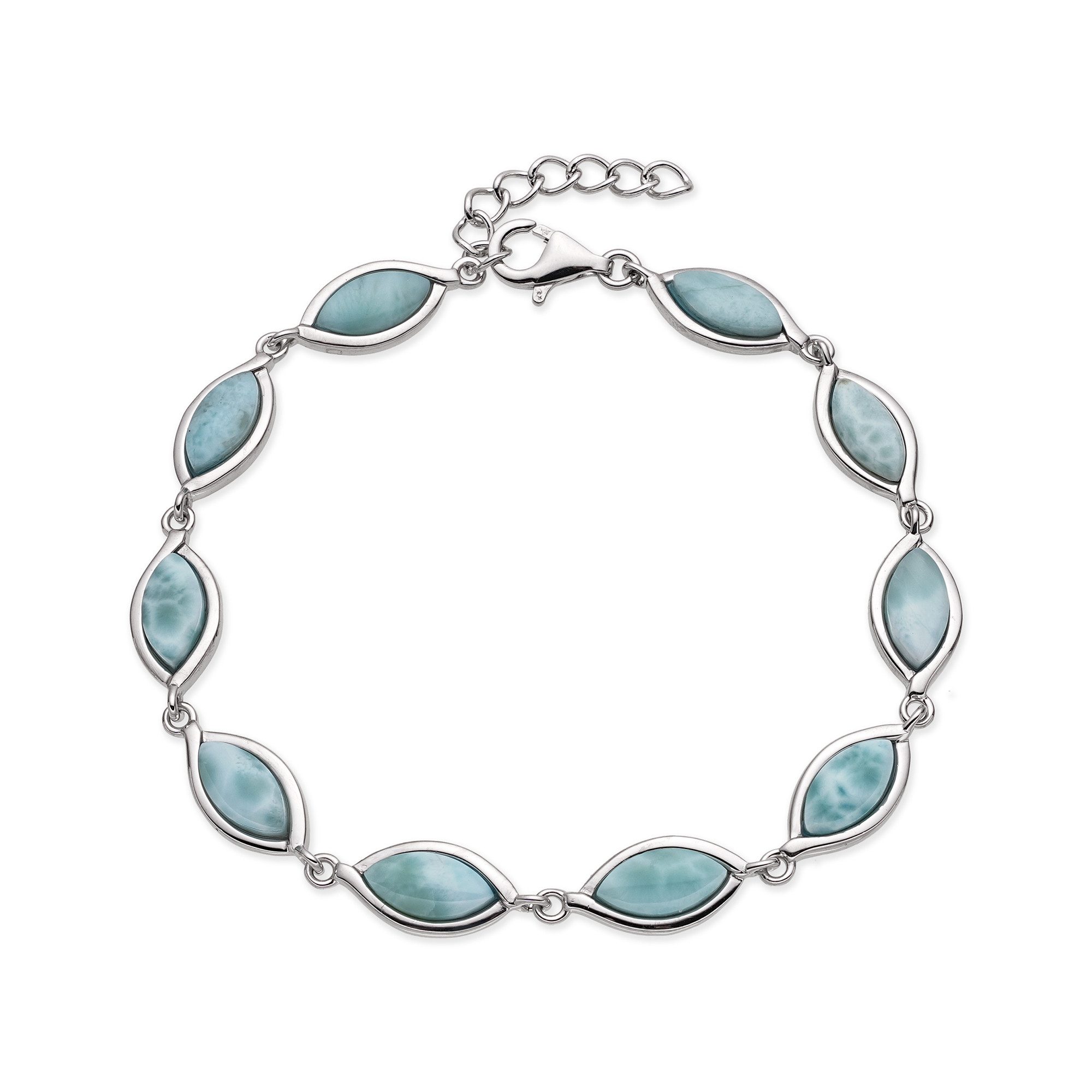 Cavill Silberarmband Larimar 13,0 ct Silberarmband, Marquise Cabochon, Türkis, Damen (1-tlg)