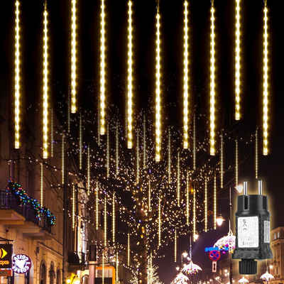 Salcar LED-Lichterkette Eiszapfen Lichterkette Außen Weihnachtsbeleuchtung Baumbeleuchtung, 4,5m mit 10 Spiralen, Warmweiß