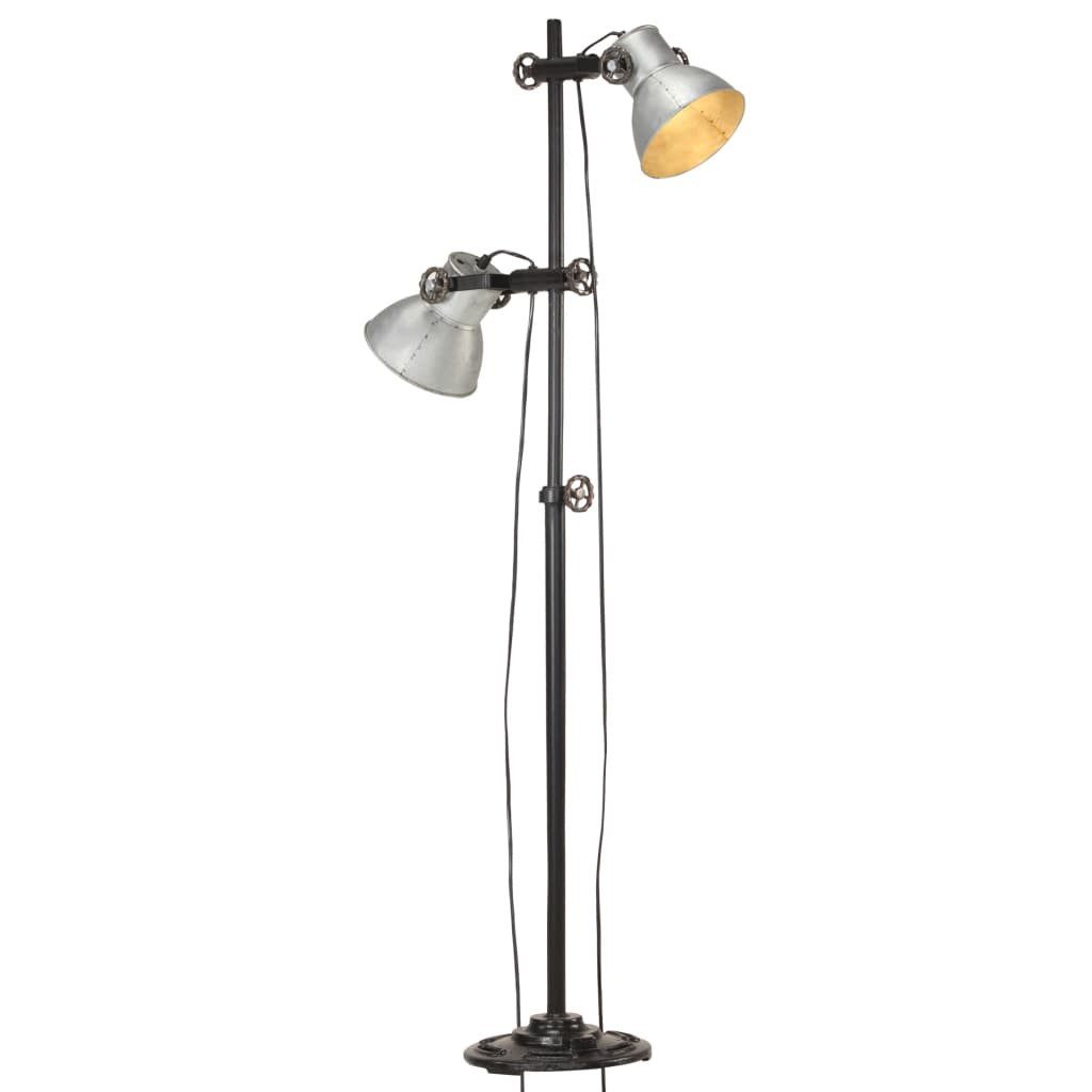 vidaXL Deckenleuchte Stehlampe 2-flammig Silbern E27 günstig online kaufen