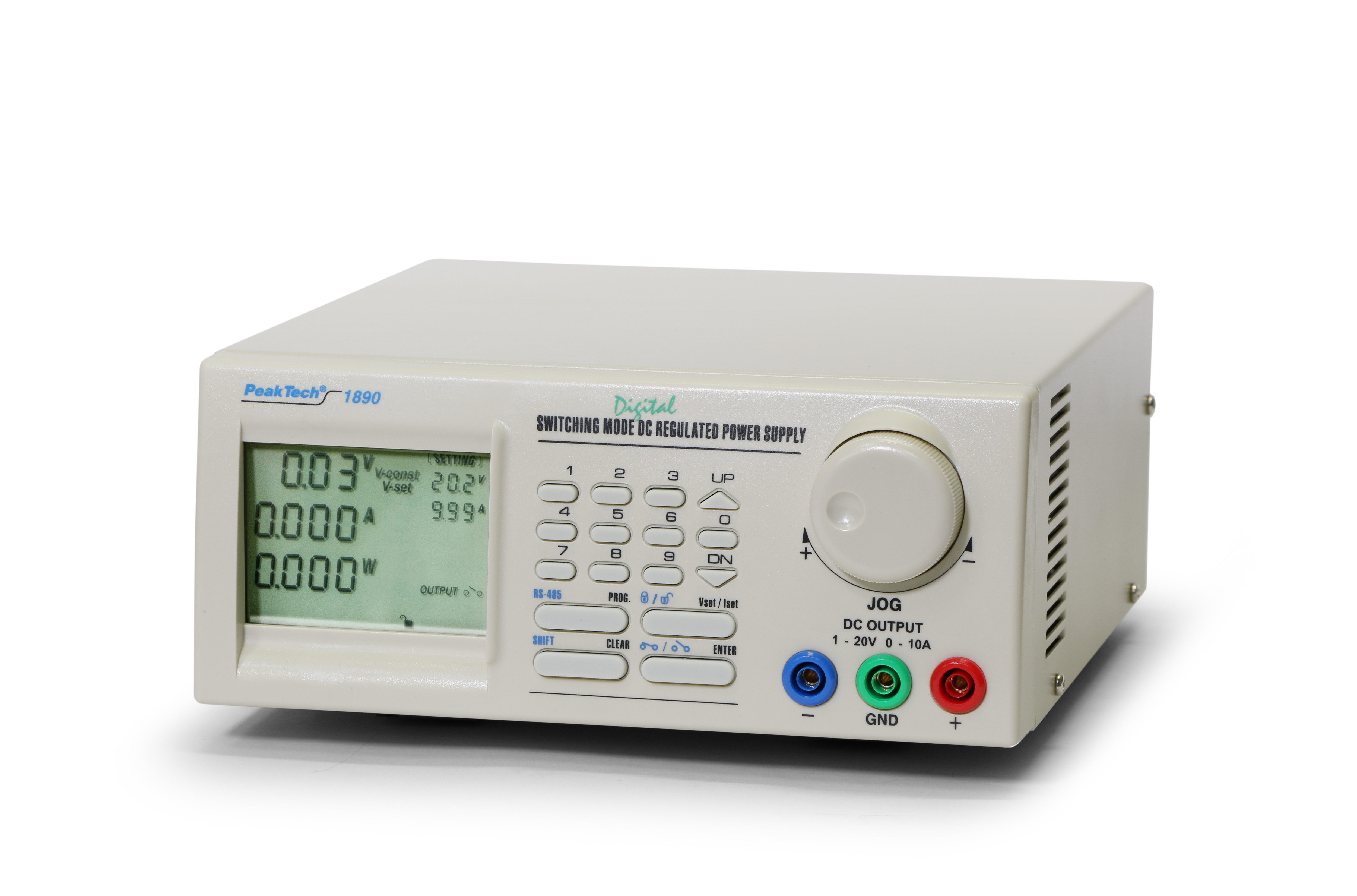 PeakTech Labor-Schaltnetzteil DC 1 - 20V / 0 - 10A mit USB Labor-Netzteil