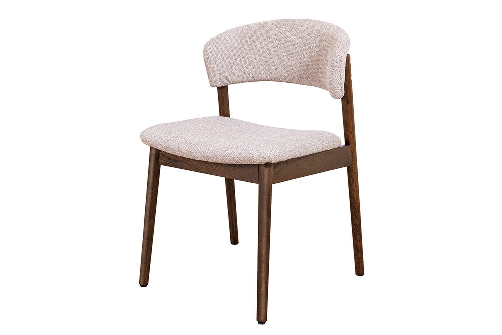 riess-ambiente Esszimmerstuhl VALHALLA WOOD braun/beige - Eiche-Massivholz, Strukturstoff, Retro (Einzelartikel, 1 St), Zeitloser Scandi-Sessel - ideal f. Wohn- – Bild 2 von 5
