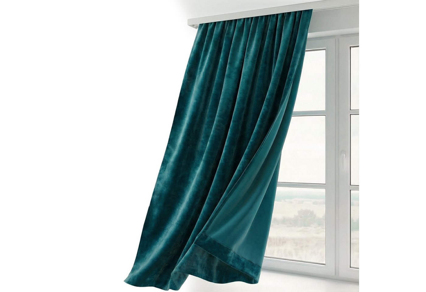 Beautex Verdunkelungsvorhang Samt Vorhang Kräuselband U-Band Gardine Velvet abdunkelnd (1 St), Hakenaufhängung, abdunkelnd, Weicher Samtstoff, lichtmindernd, pflegeleicht, blickdicht
