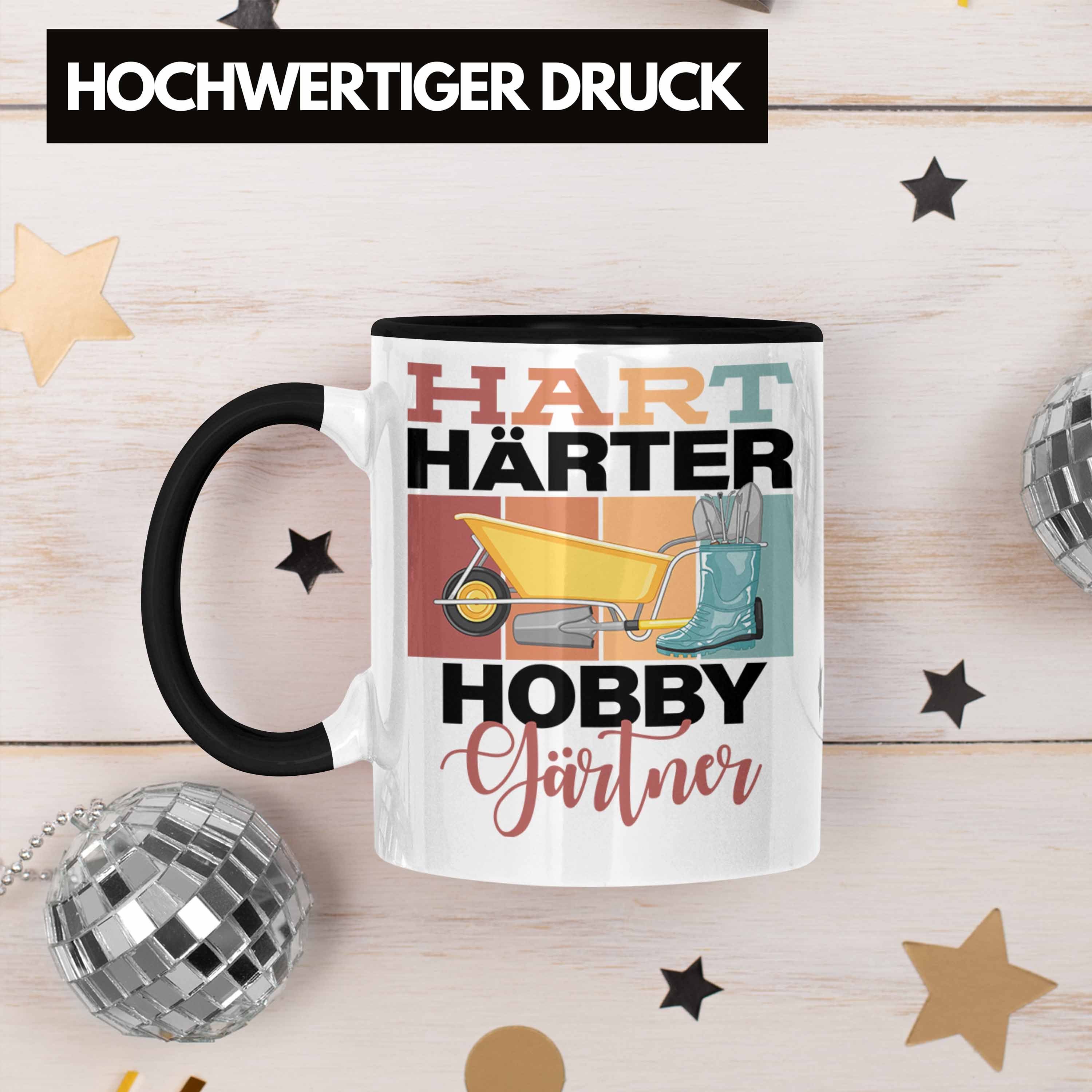 Geschenkidee Tasse Spruch Tasse "Hart Lustige Schwarz Hobbyg Hobbygärtner Trendation Härter für