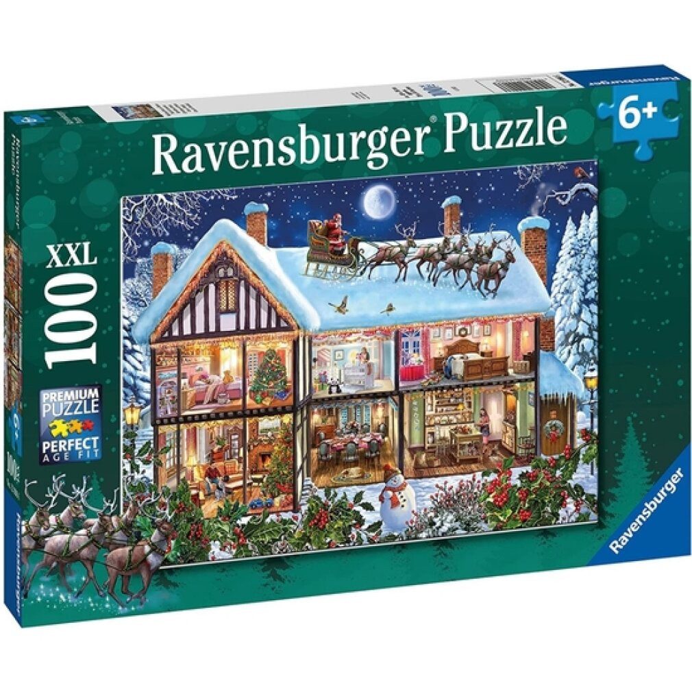 Ravensburger Puzzle Puzzle 100 Teile XXL Weihnachten zu Hause, Puzzleteile günstig online kaufen
