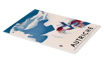 Posterlounge Forex-Bild Vintage Ski Collection, Wintersport in Österreich (französisch), Vintage Illustration