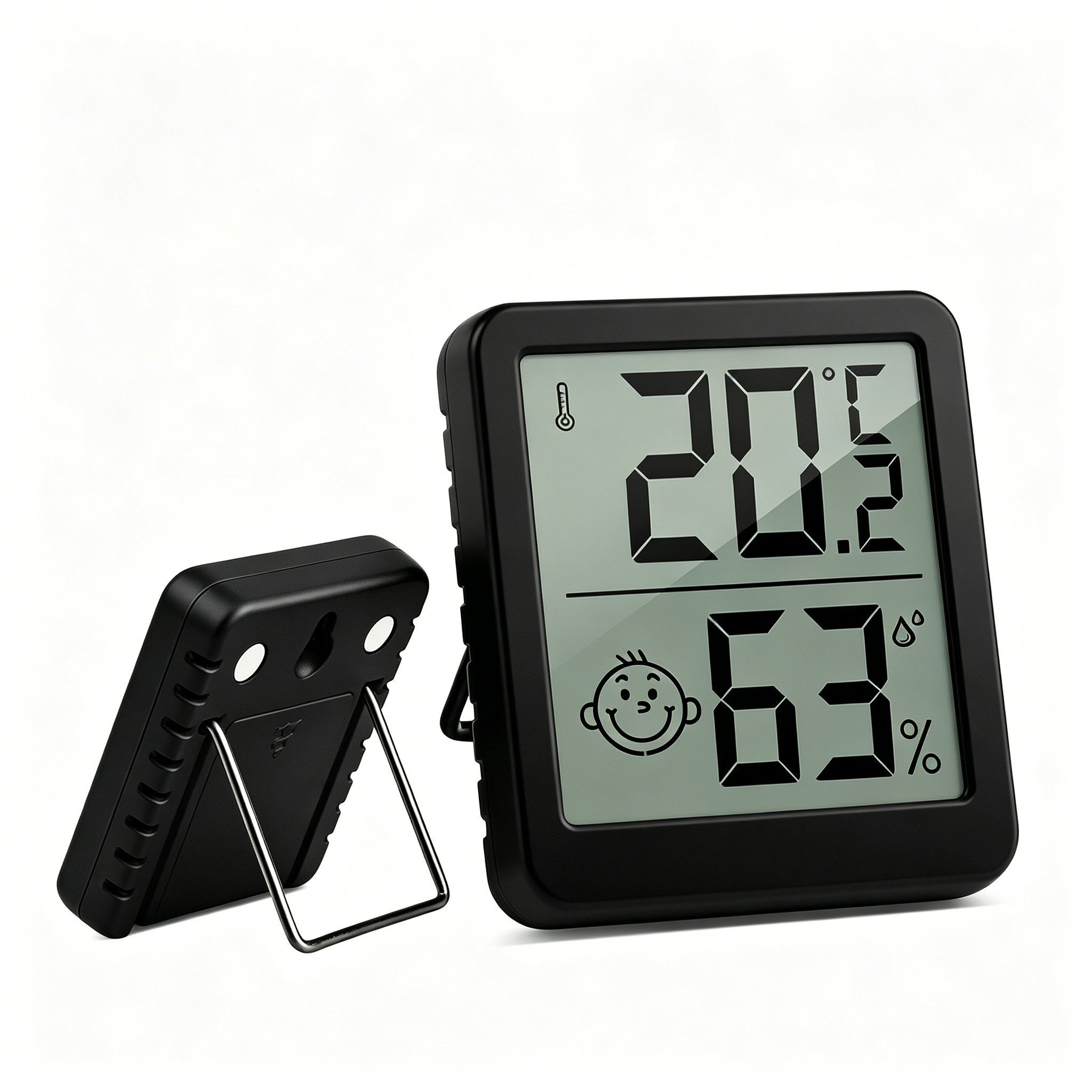 nsihing Digitales Hygrometer mit Thermometer, Innen, Lächelnd, Magnetisch Innenwetterstation (Hohe Präzision, Büro/Zu Hause/Babyzimmer, °C/°F Umschaltbar)
